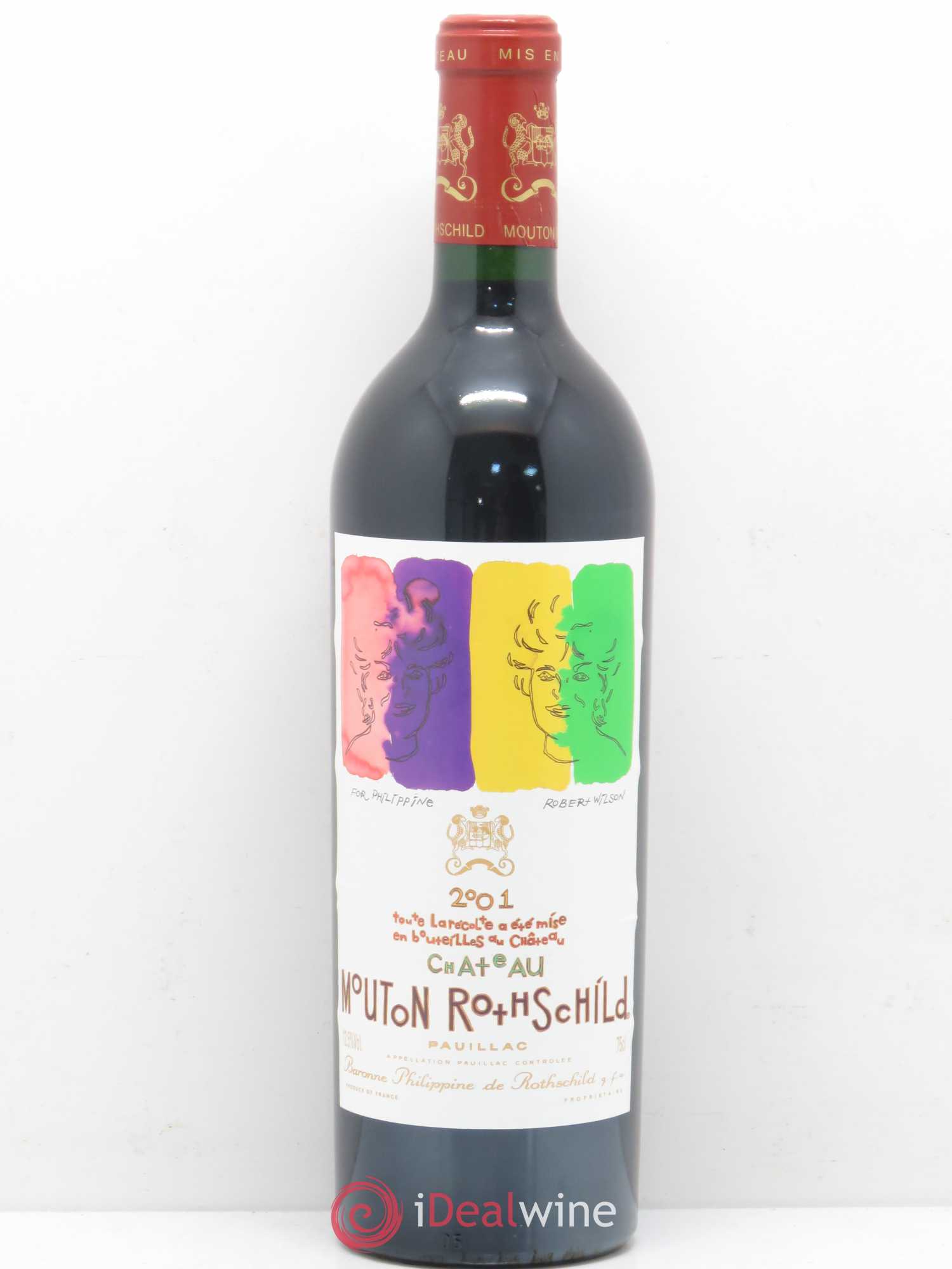 Château Mouton Rothschild 1er Grand Cru Classé 2001 - Lot de 1 bouteille - 0