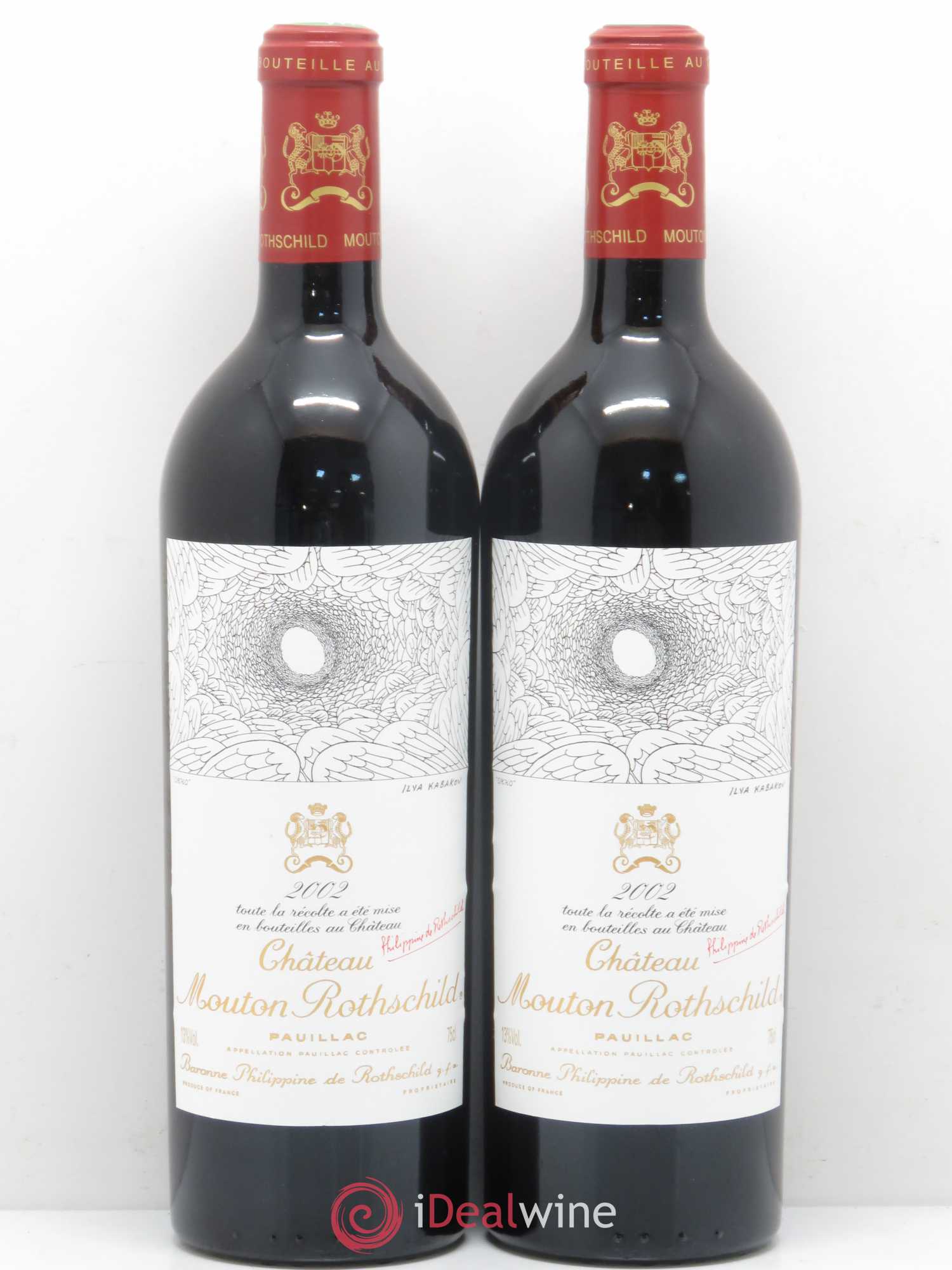 Château Mouton Rothschild 1er Grand Cru Classé 2002 - Lot de 2 bouteilles - 0