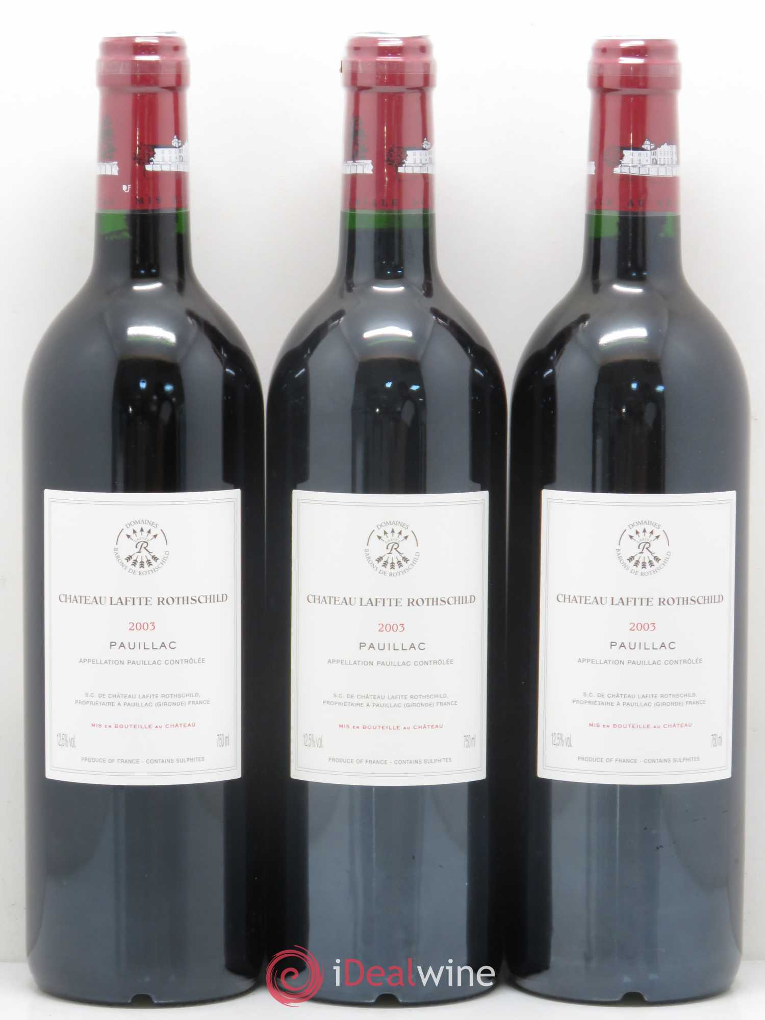 Château Lafite Rothschild 1er Grand Cru Classé 2003 - Lot de 3 bouteilles - 1
