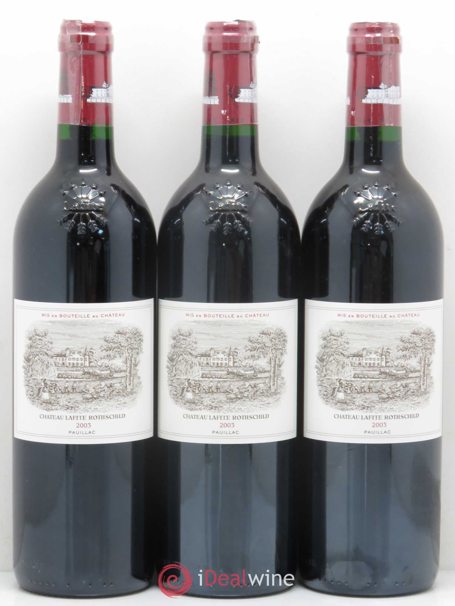Château Lafite Rothschild 1er Grand Cru Classé 2003 - Lot de 3 bouteilles - 0