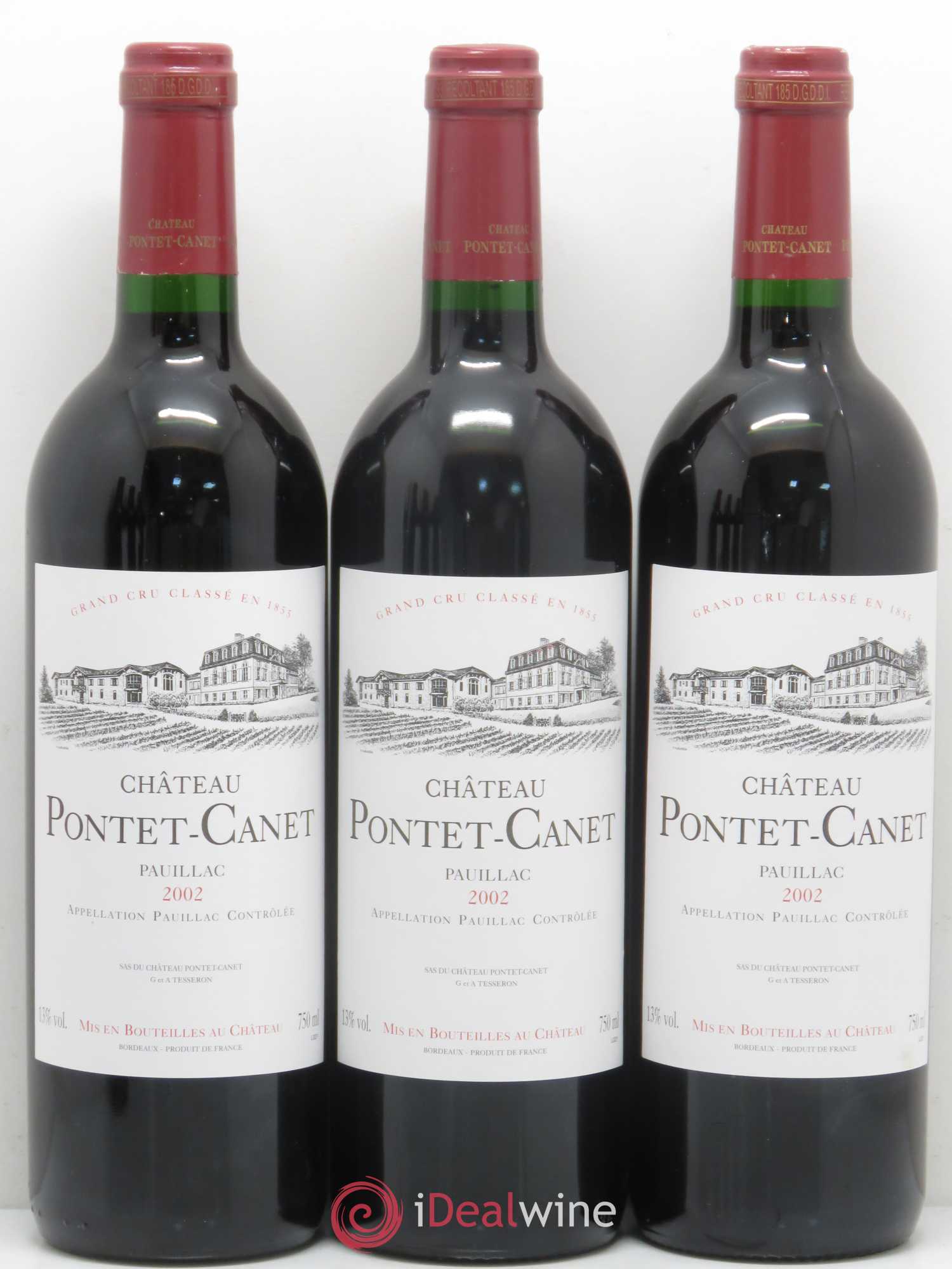 Château Pontet Canet 5ème Grand Cru Classé 2002 - Lot de 6 bouteilles - 1