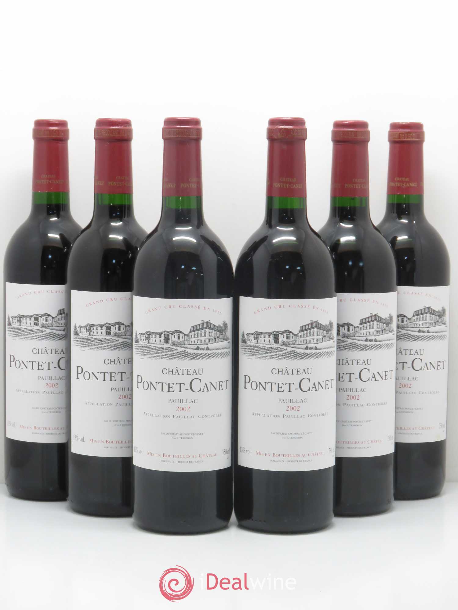 Château Pontet Canet 5ème Grand Cru Classé 2002 - Lot de 6 bouteilles - 0