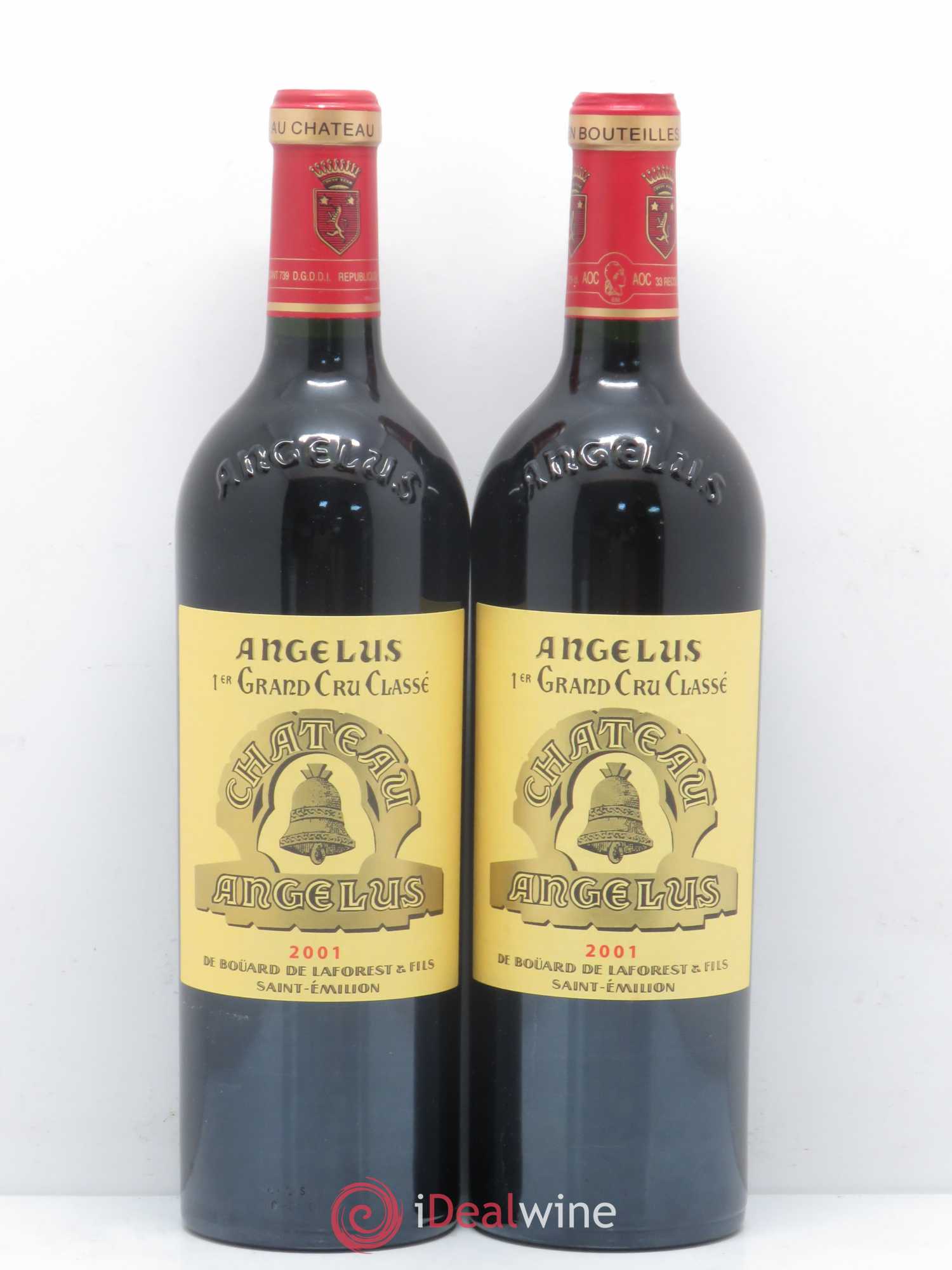 Château Angélus 1er Grand Cru Classé A 2001 - Lot de 2 bouteilles - 0