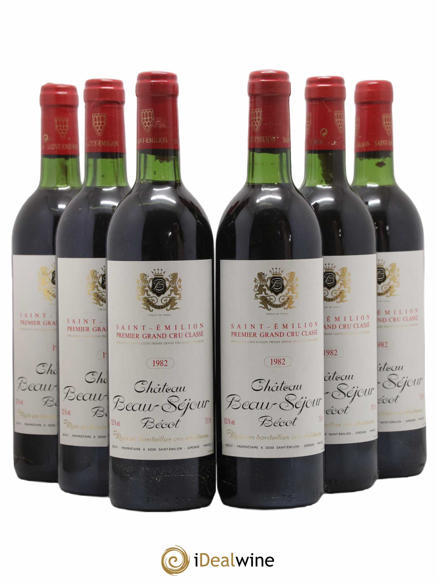 Château Beau-Séjour Bécot 1er Grand Cru Classé B 1982 - Lot de 6 bouteilles - 0