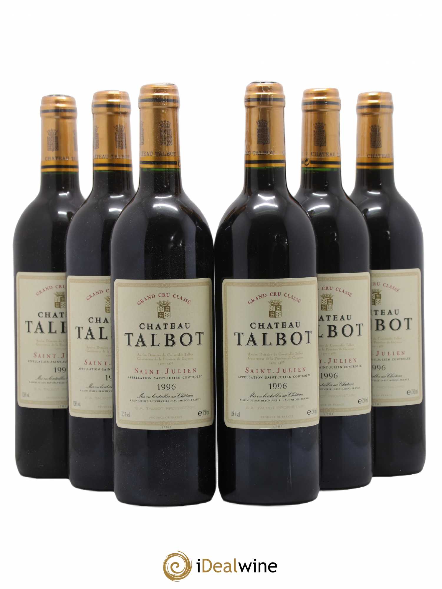 Château Talbot 4ème Grand Cru Classé 1996 - Lot de 6 bouteilles - 0