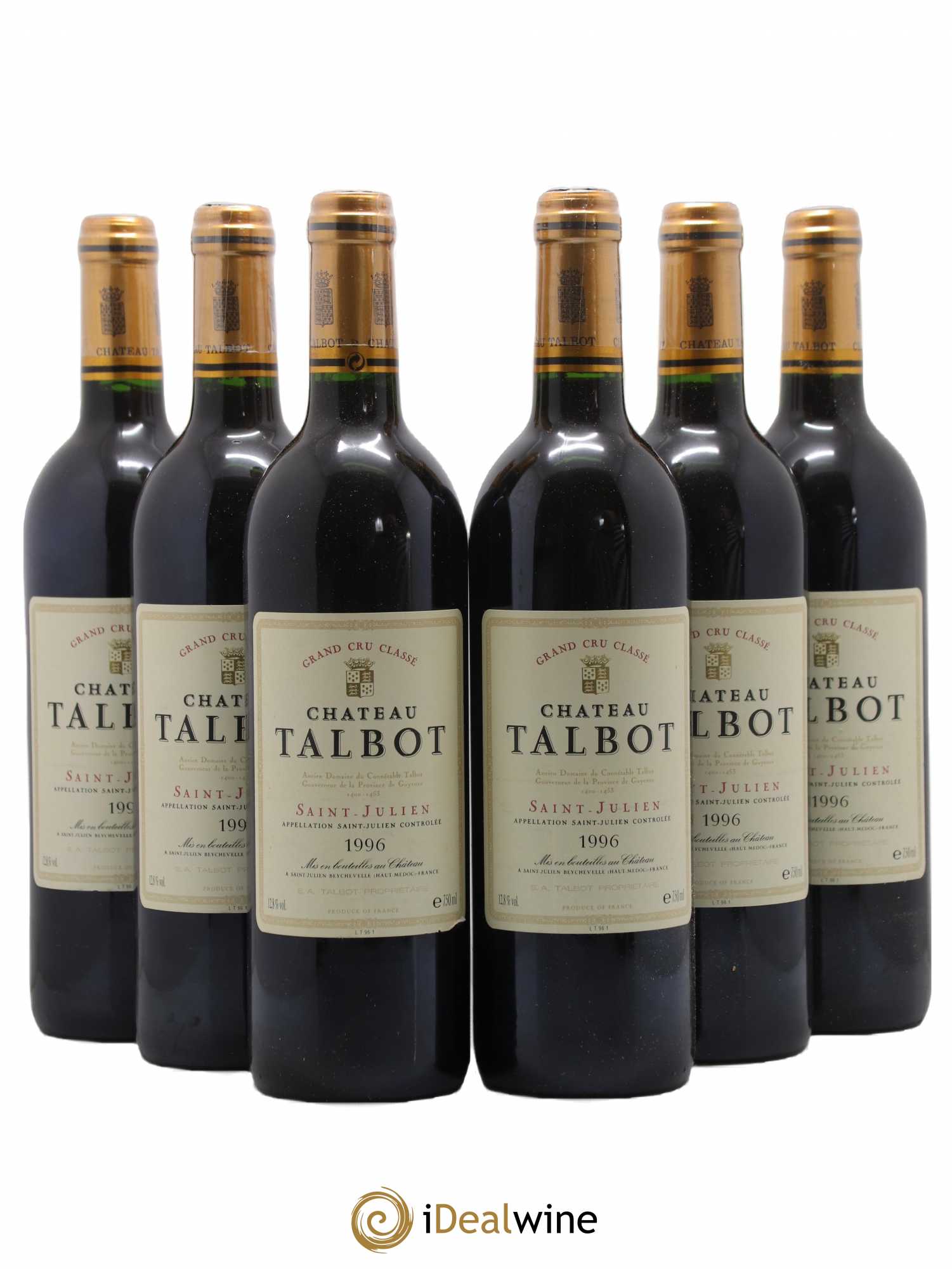 Château Talbot 4ème Grand Cru Classé 1996 - Lot de 6 bouteilles - 0