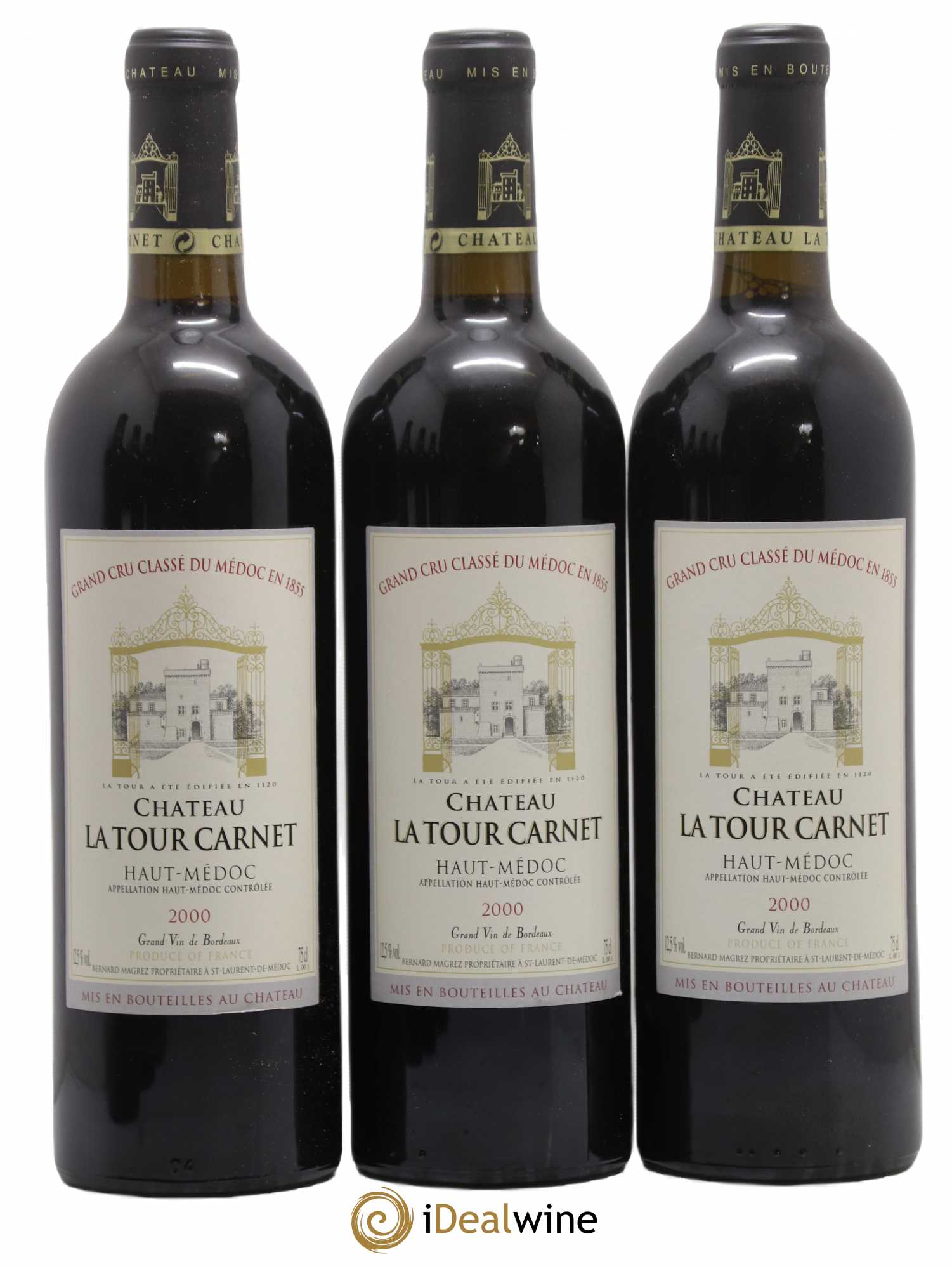 Château la Tour Carnet 4ème Grand Cru Classé 2000 - Lot de 6 bouteilles - 2