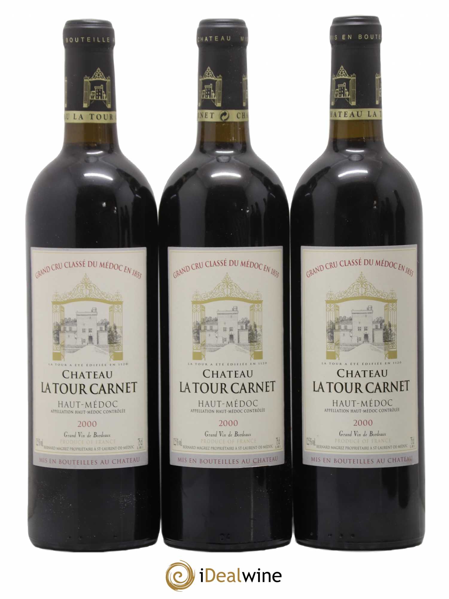 Château la Tour Carnet 4ème Grand Cru Classé 2000 - Lot de 6 bouteilles - 1