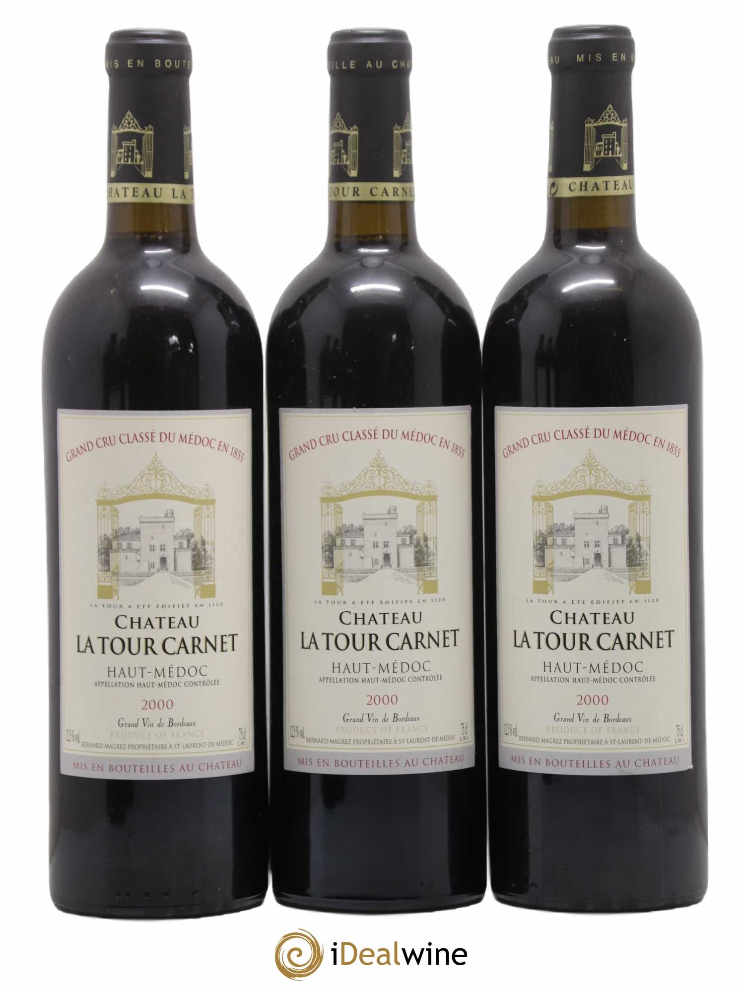 Château la Tour Carnet 4ème Grand Cru Classé 2000 - Lot de 6 bouteilles - 2