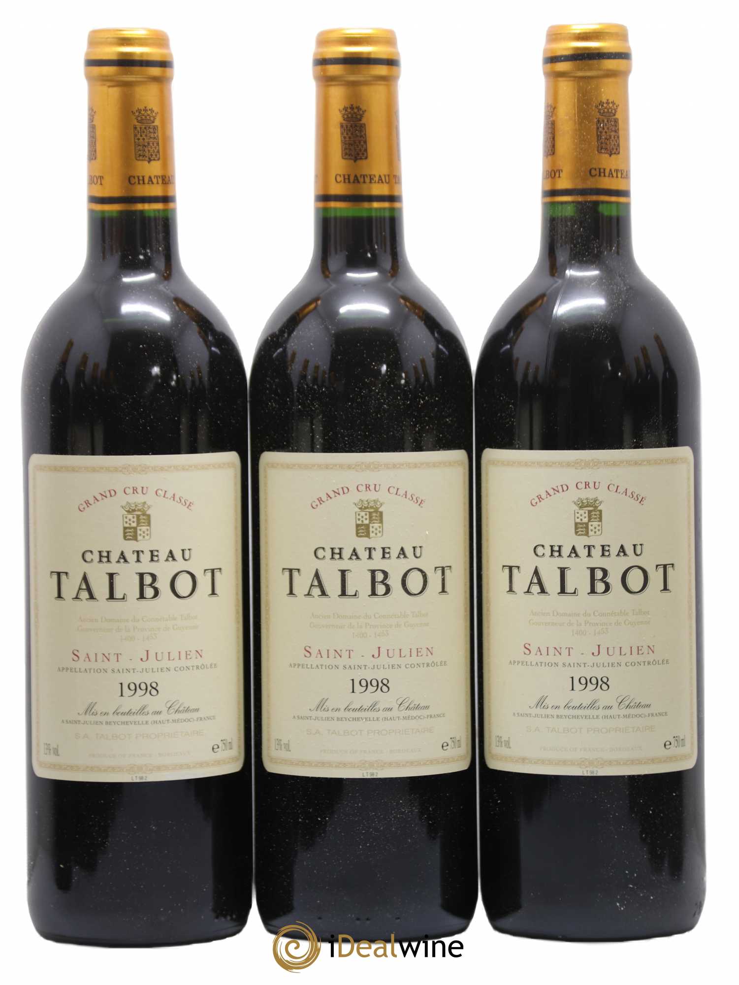 Château Talbot 4ème Grand Cru Classé 1998 - Lot de 12 bouteilles - 1