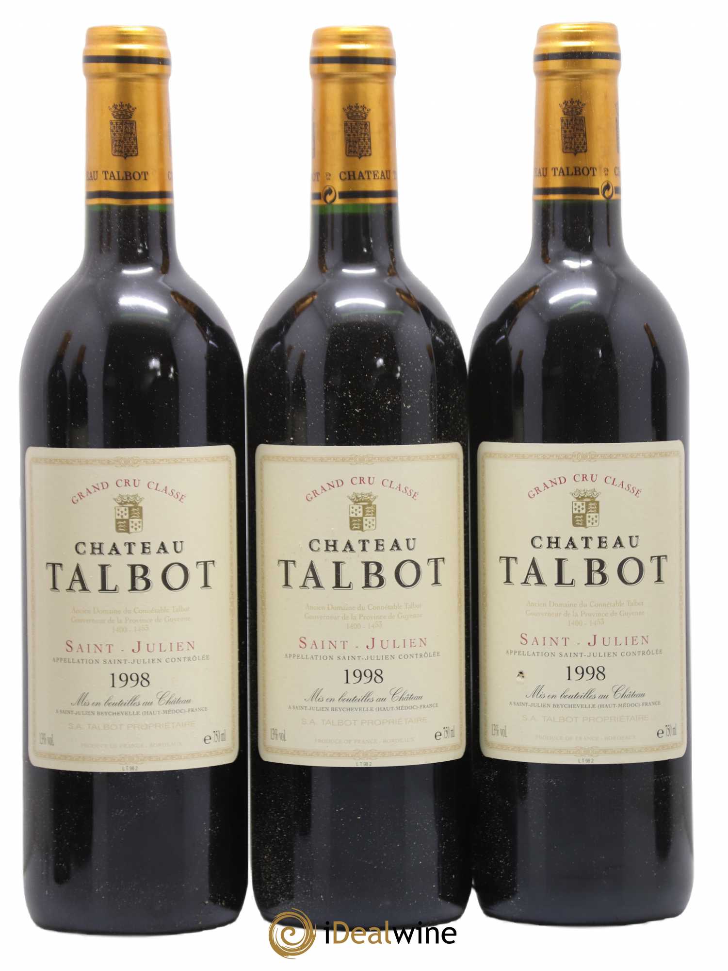 Château Talbot 4ème Grand Cru Classé 1998 - Lot de 12 bouteilles - 3