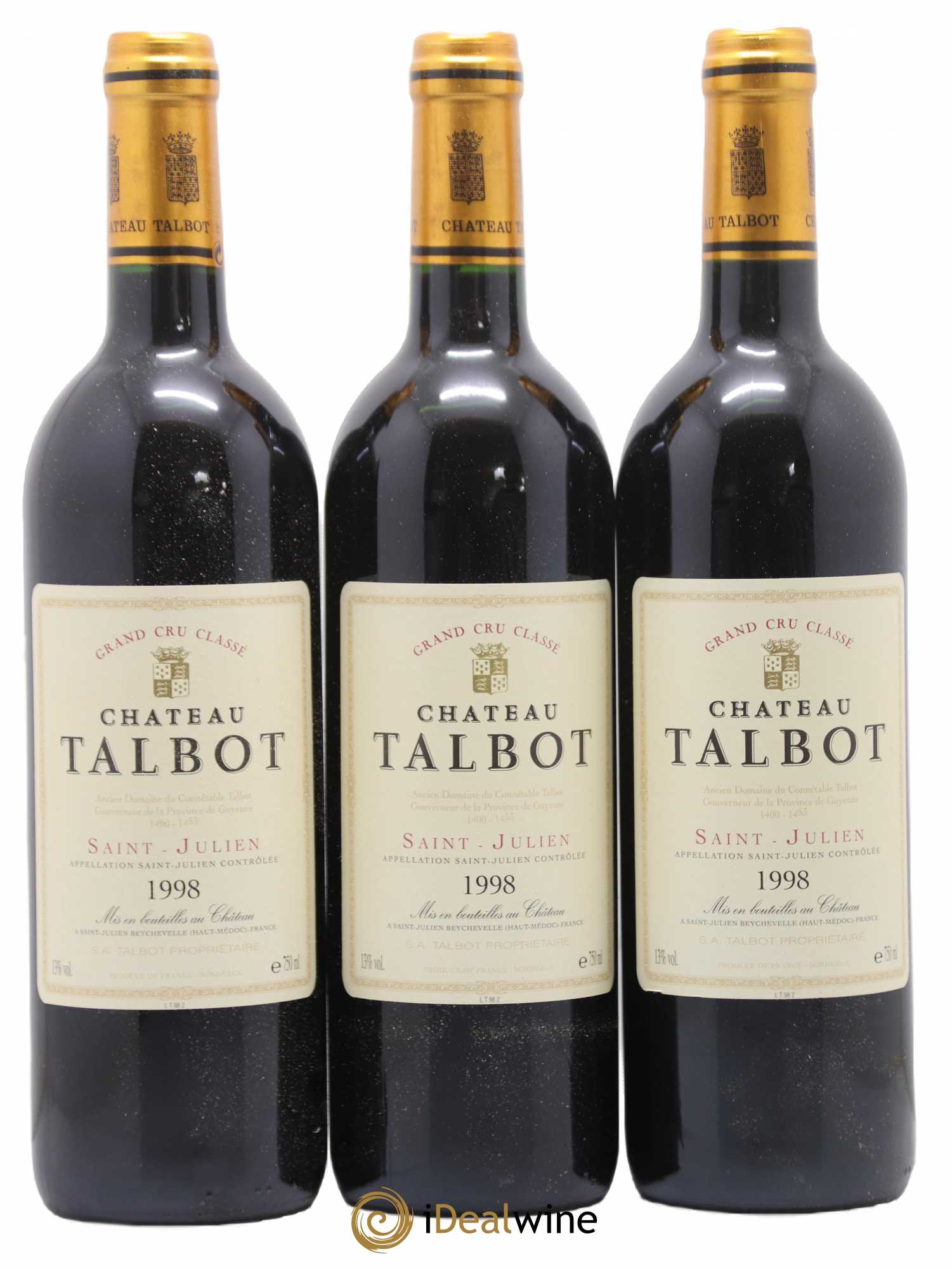 Château Talbot 4ème Grand Cru Classé 1998 - Lot de 12 bouteilles - 4