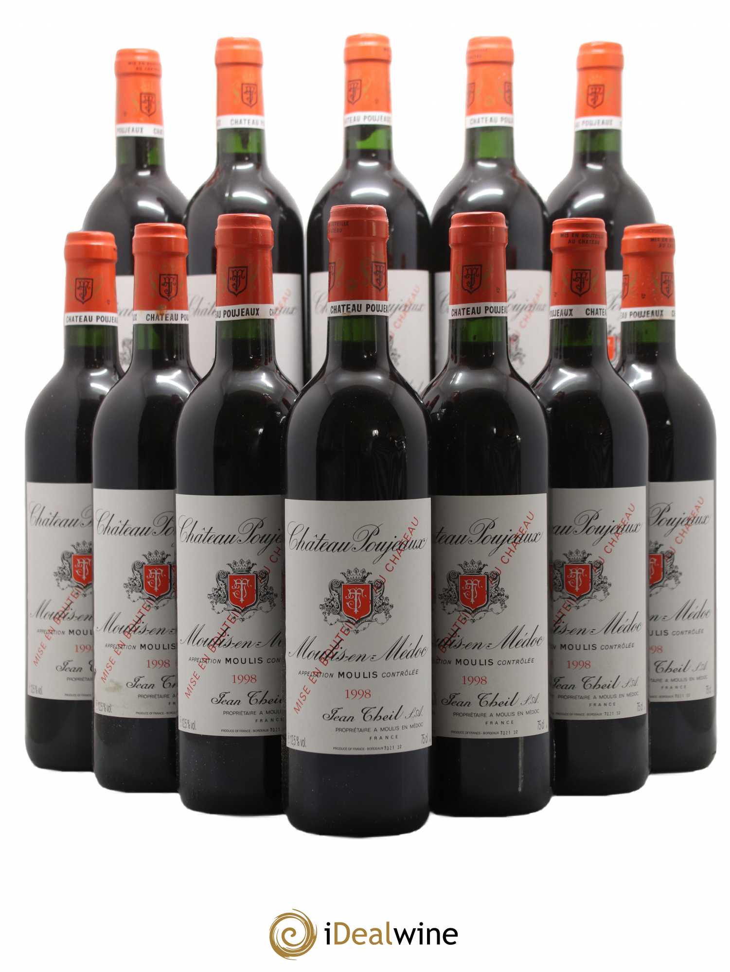 Château Poujeaux 1998 - Lot de 12 bouteilles - 0