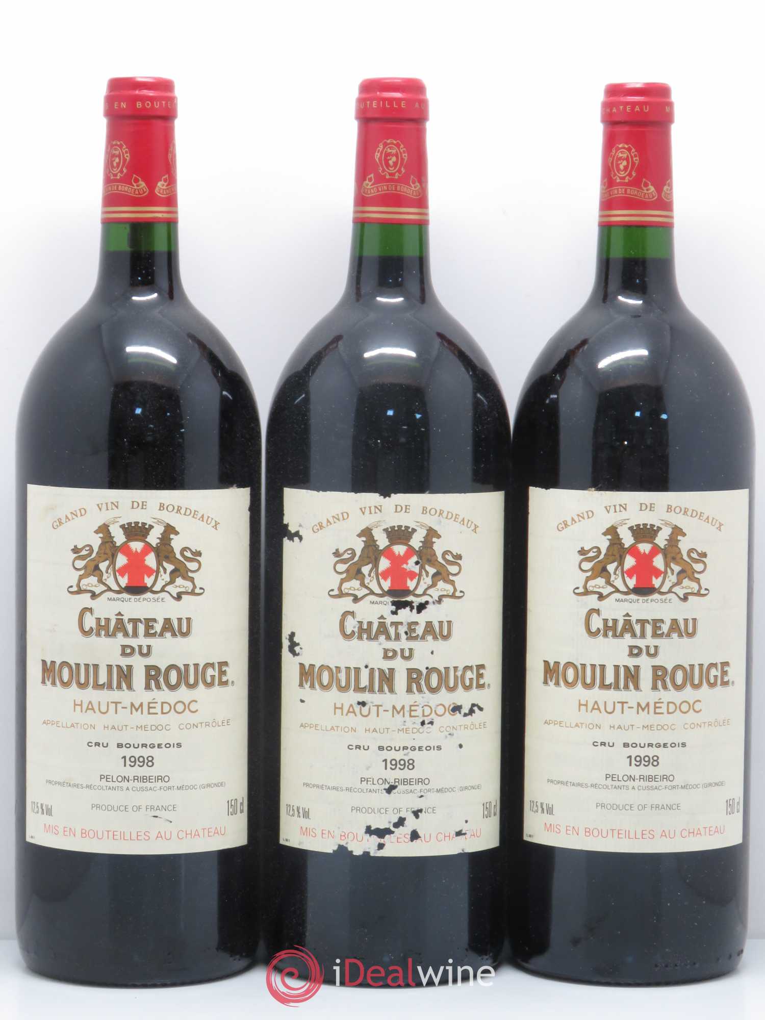 Château du Moulin Rouge Cru Bourgeois 1998 - Lot de 3 magnums - 0