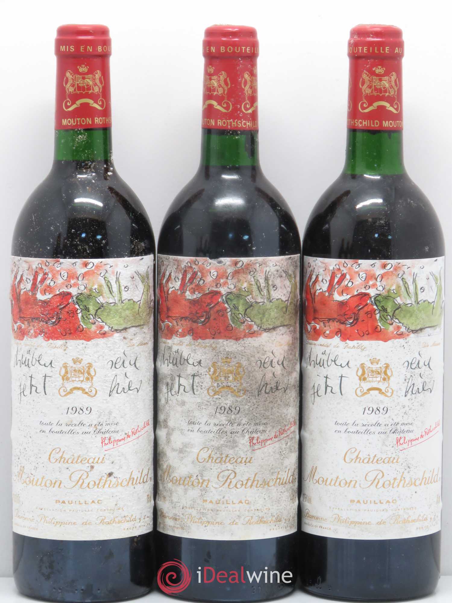 Château Mouton Rothschild 1er Grand Cru Classé 1989 - Lot of 6 bottles - 1