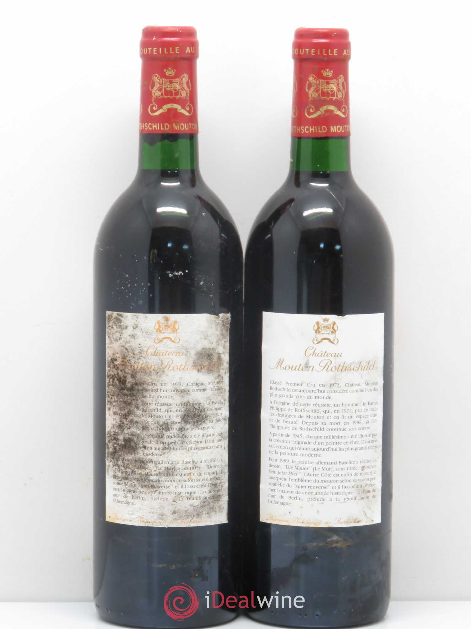 Château Mouton Rothschild 1er Grand Cru Classé 1989 - Lot de 2 bouteilles - 1