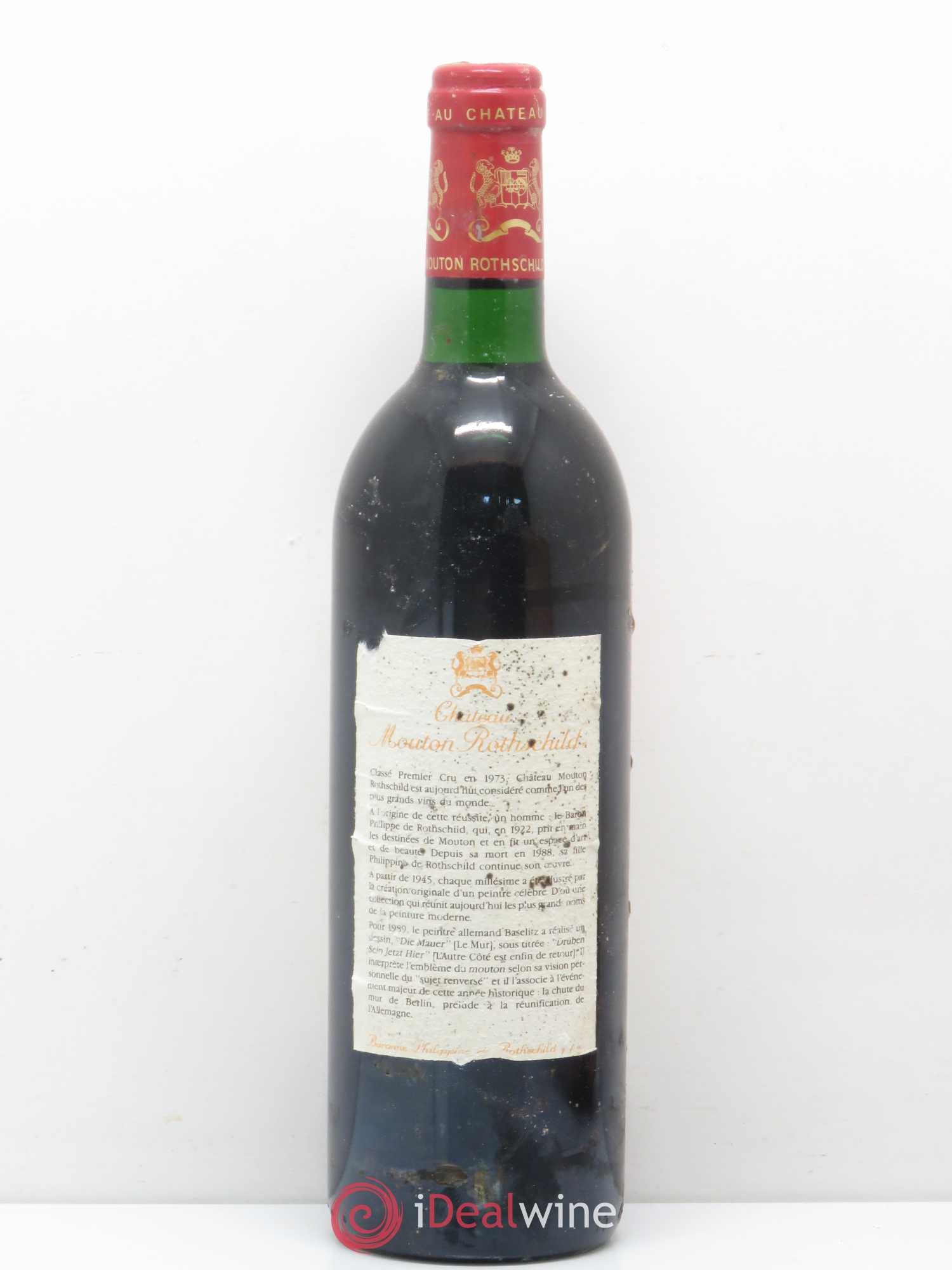 Château Mouton Rothschild 1er Grand Cru Classé 1989 - Lot de 1 bouteille - 1