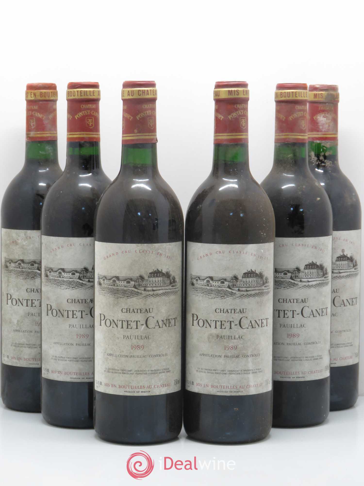 Château Pontet Canet 5ème Grand Cru Classé 1989 - Lot de 6 bouteilles - 0