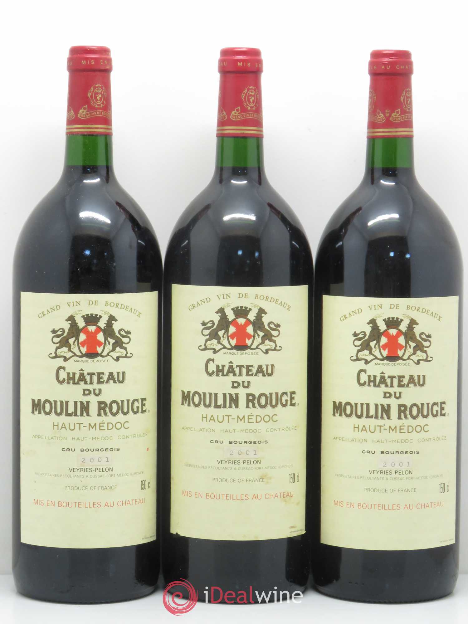 Château du Moulin Rouge Cru Bourgeois 2001 - Posten von 3 Magnum - 0