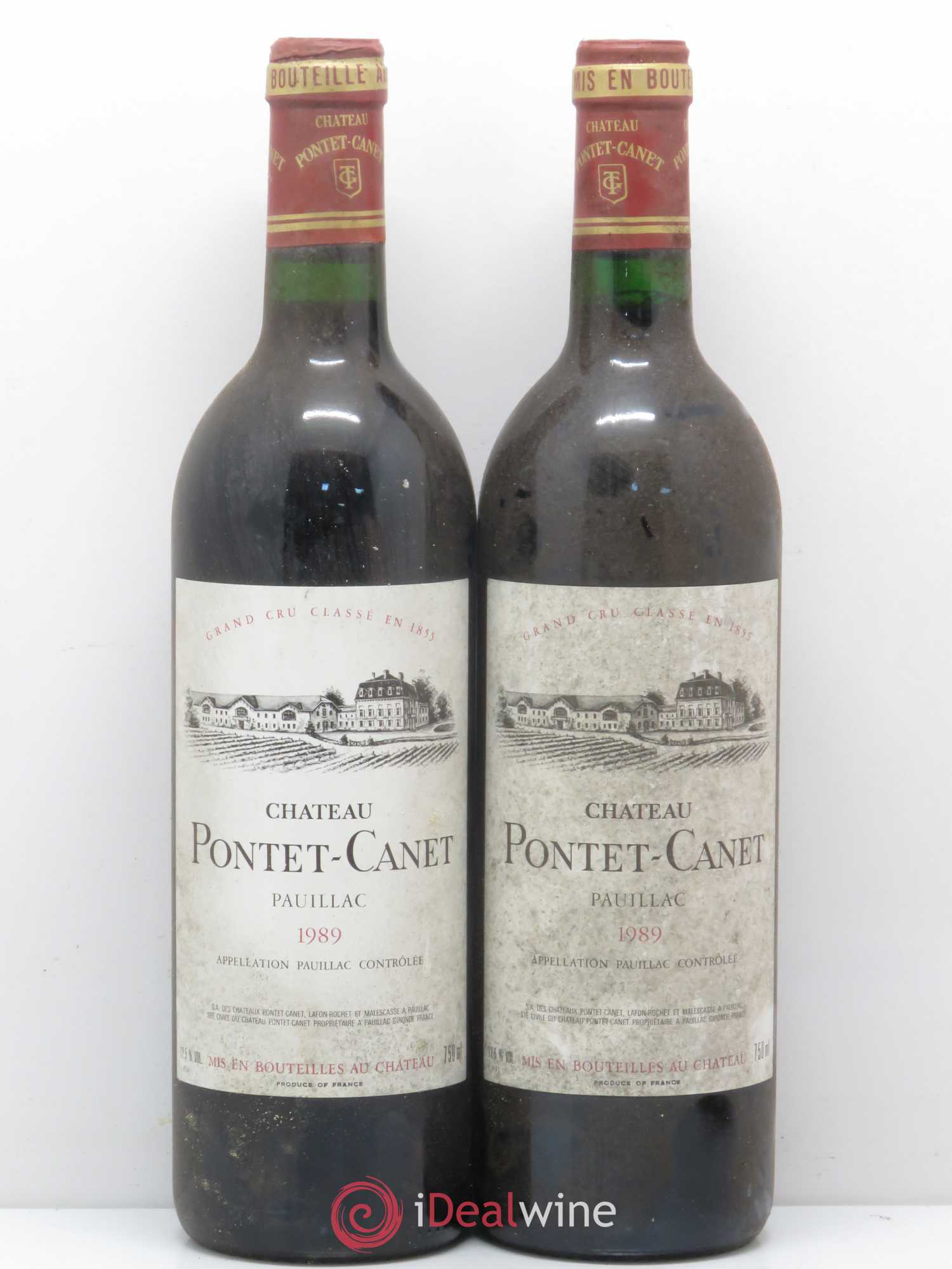 Château Pontet Canet 5ème Grand Cru Classé 1989 - Lot de 2 bouteilles - 0