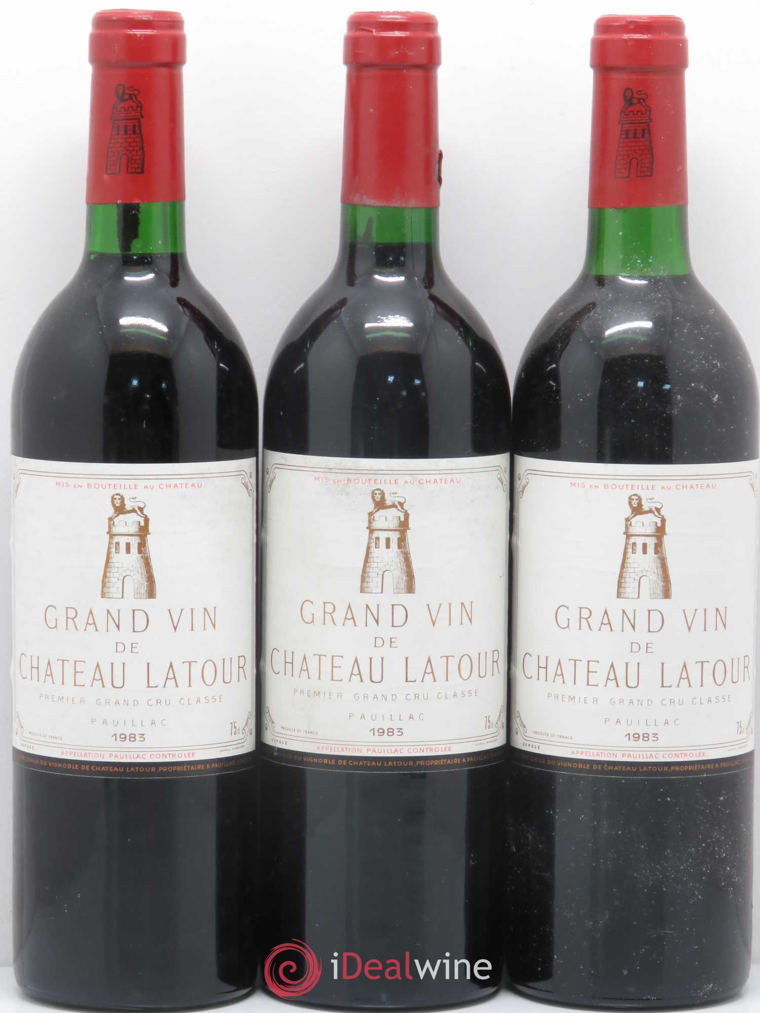 Château Latour 1er Grand Cru Classé 1983 - Lot de 3 bouteilles - 0