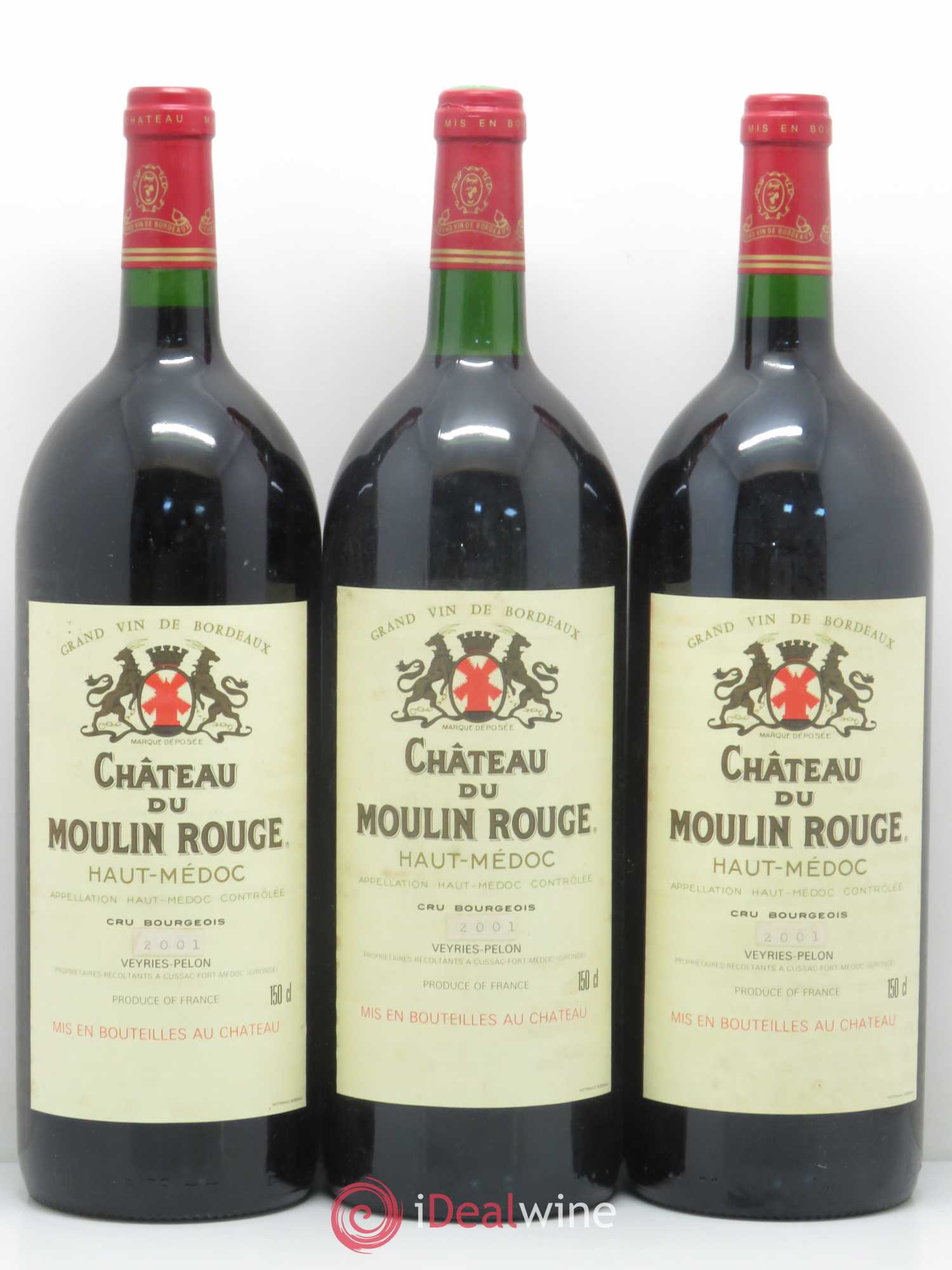 Château du Moulin Rouge Cru Bourgeois (sans prix de réserve) 2001 - Lot de 3 magnums - 0