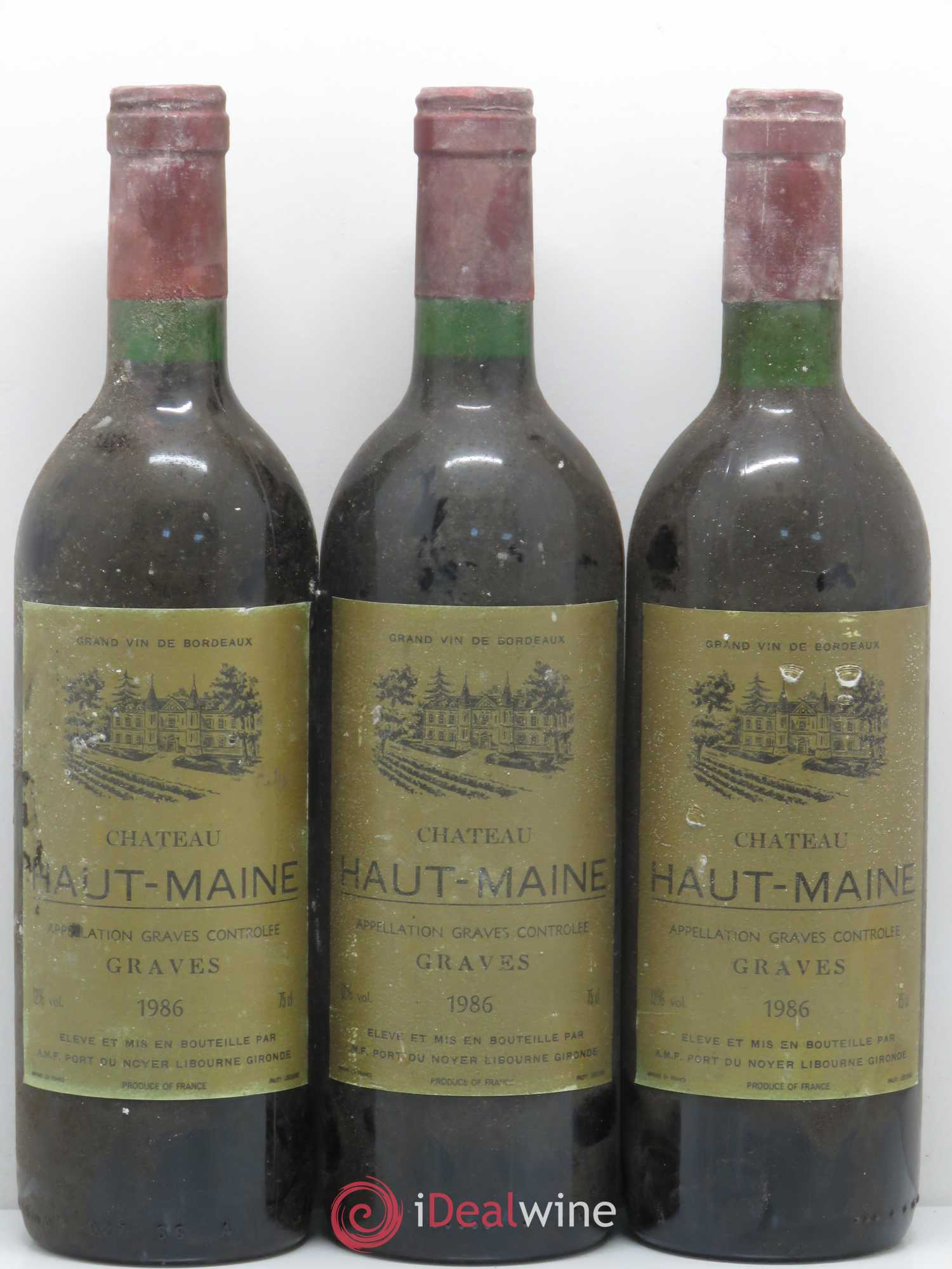 Graves Chateau Haut Maine (sans prix de réserve) 1986 - Posten von 5 Flaschen - 1