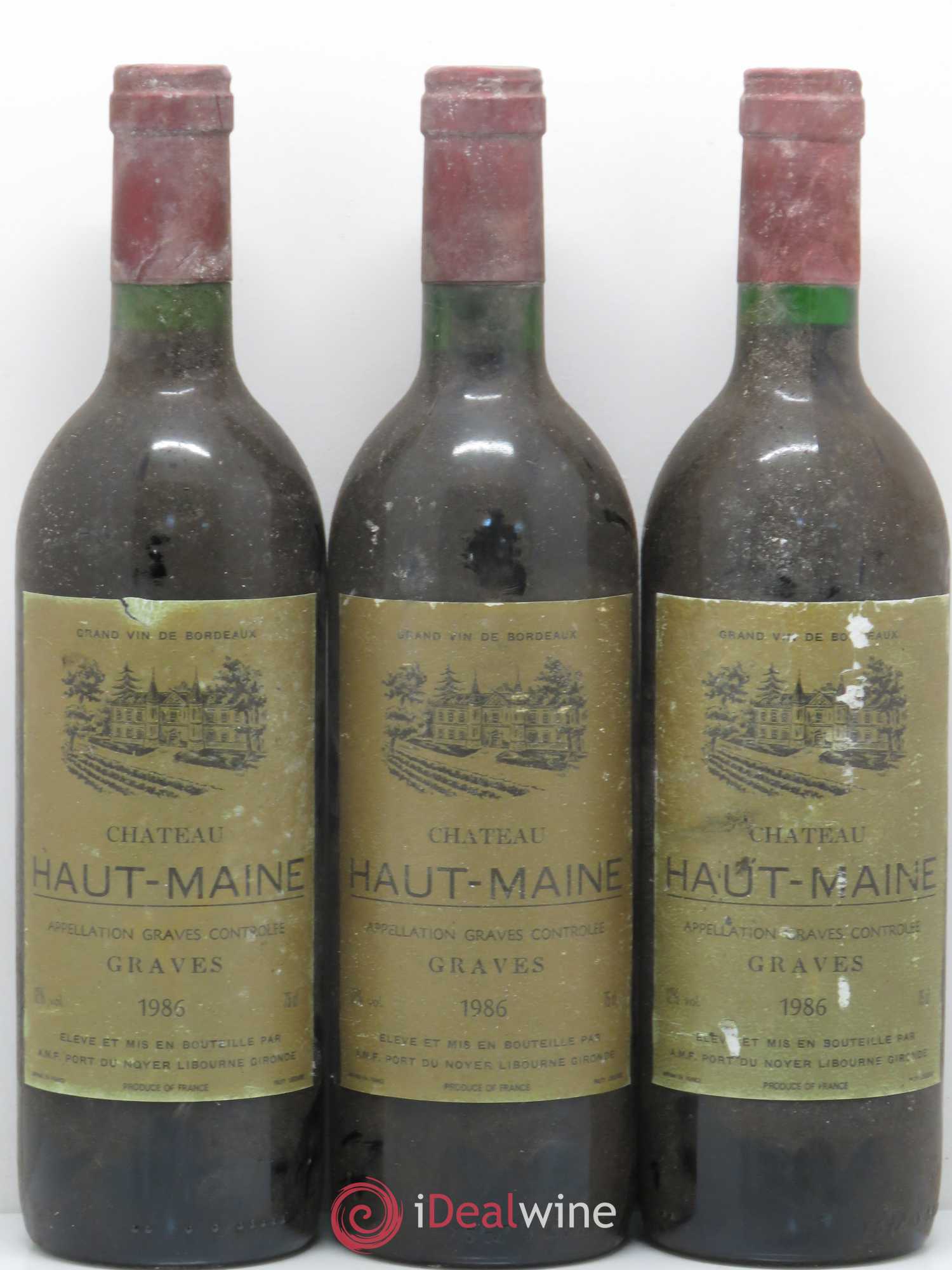Graves Chateau Haut Maine 1986 - Posten von 3 Flaschen - 0