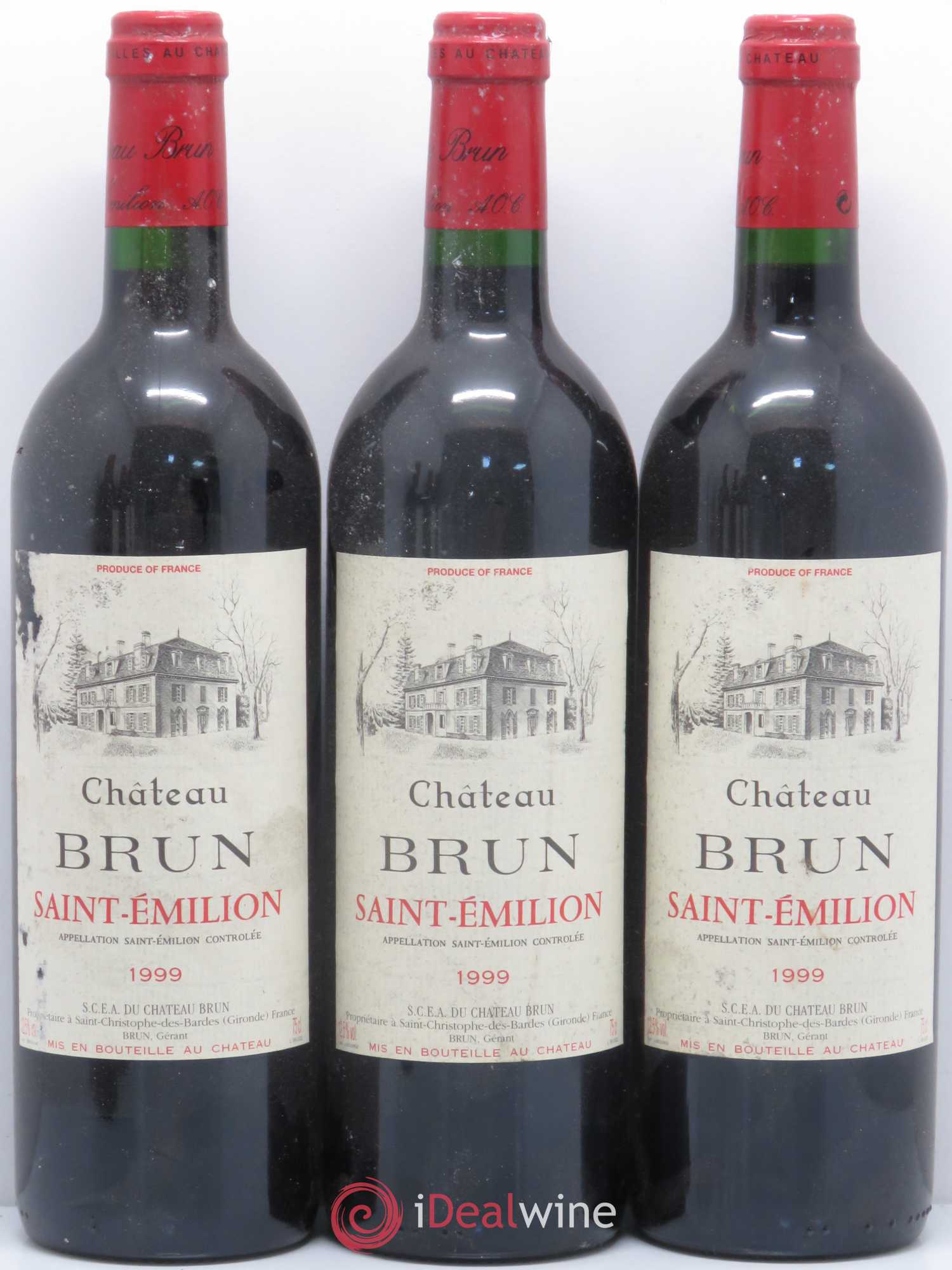 Saint-Émilion Chateau Brun (sans prix de réserve) 1999 - Lot de 6 bouteilles - 1
