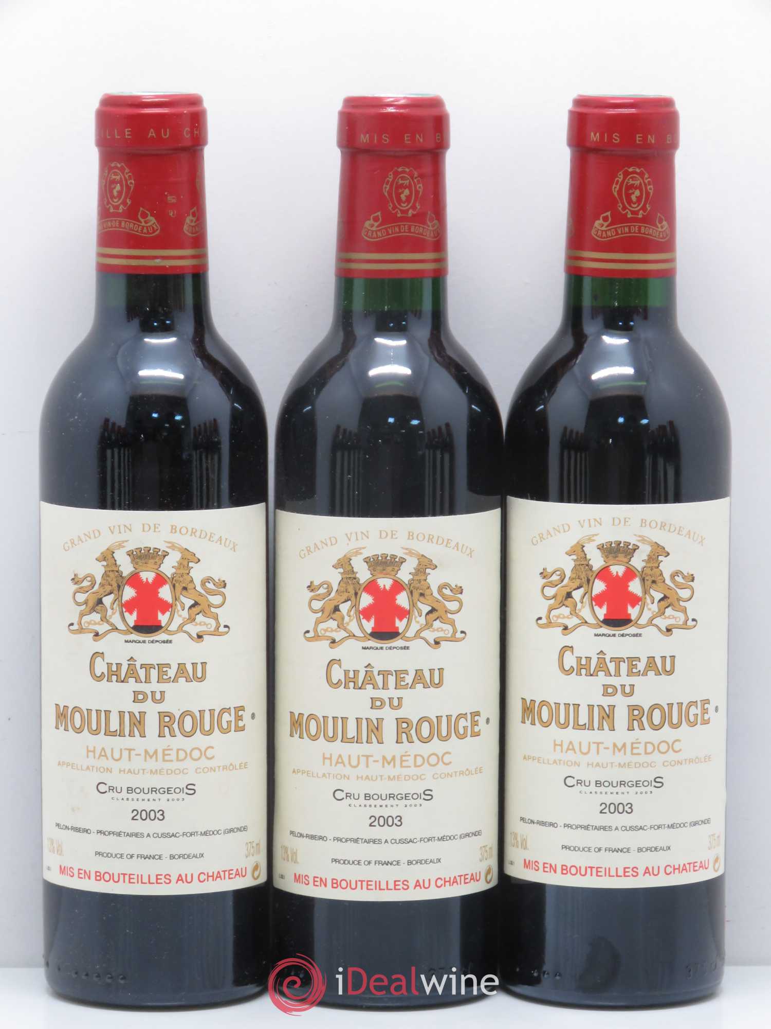 Château du Moulin Rouge Cru Bourgeois 2003 - Lot de 12 demi bouteilles - 1