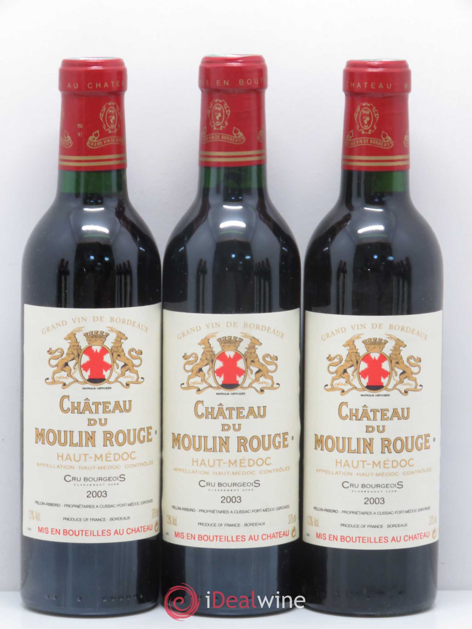 Château du Moulin Rouge Cru Bourgeois 2003 - Lot de 12 demi bouteilles - 2