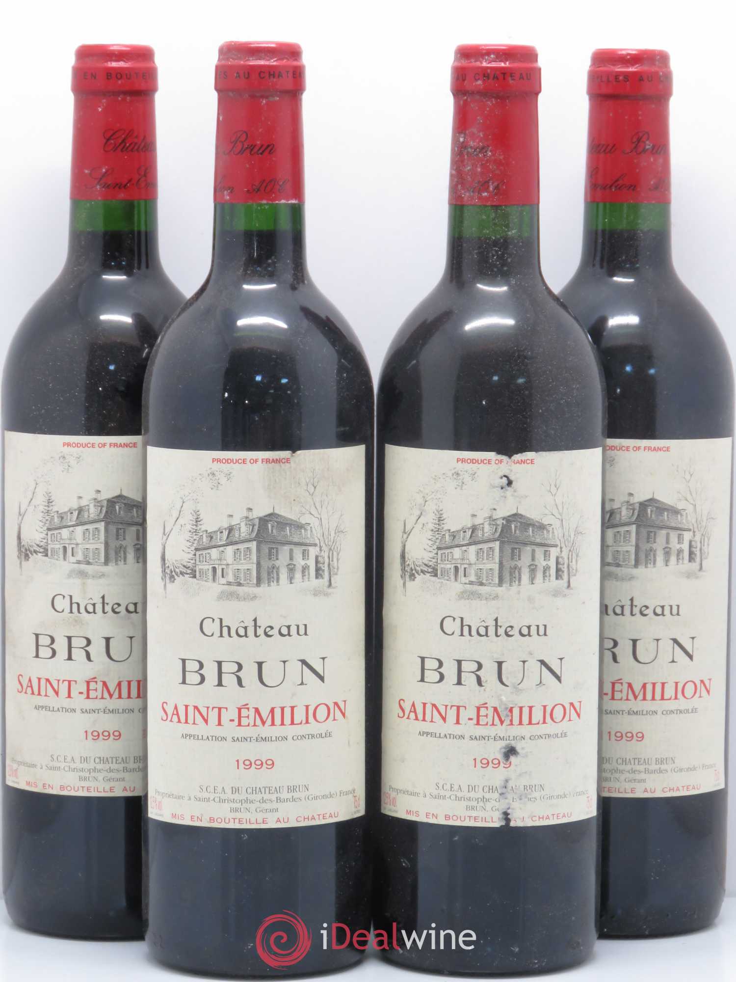 Saint-Émilion Chateau Brun 1999 - Lot de 4 bouteilles - 0
