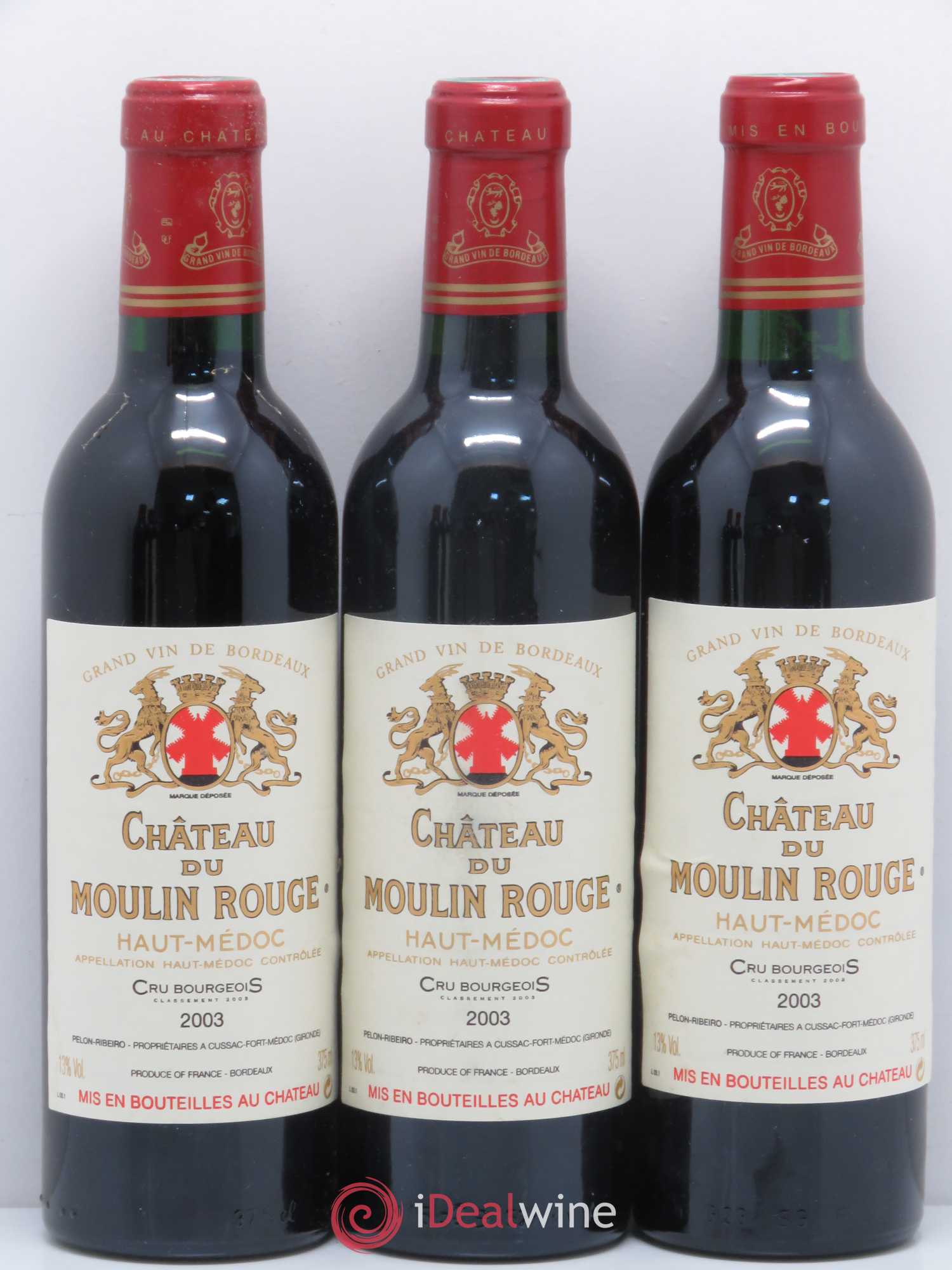 Château du Moulin Rouge Cru Bourgeois 2003 - Lot de 5 demi bouteilles - 1