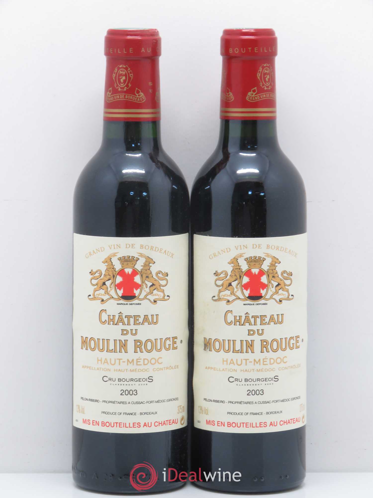 Château du Moulin Rouge Cru Bourgeois 2003 - Lot de 5 demi bouteilles - 2