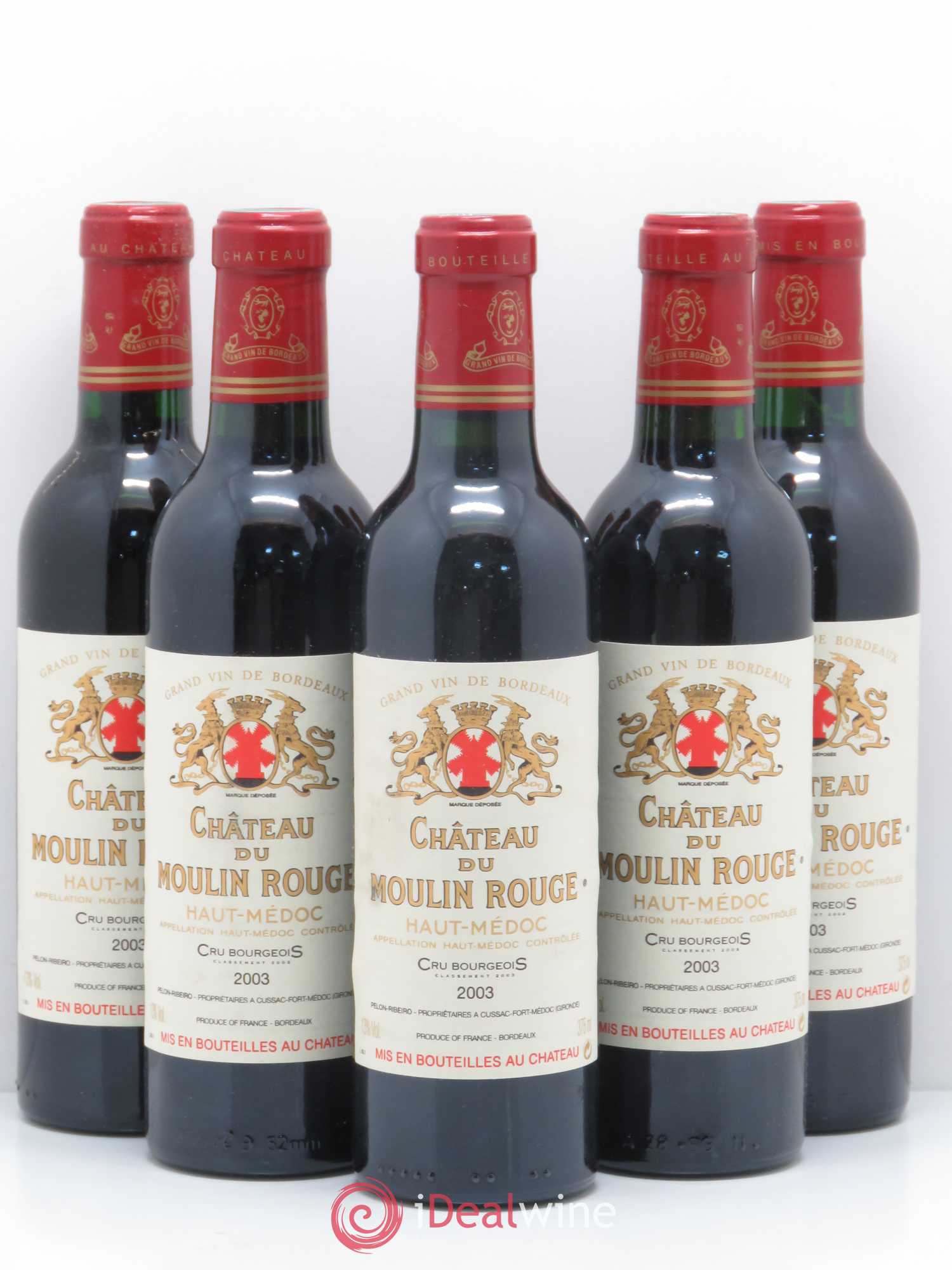 Château du Moulin Rouge Cru Bourgeois 2003 - Lot de 5 demi bouteilles - 0