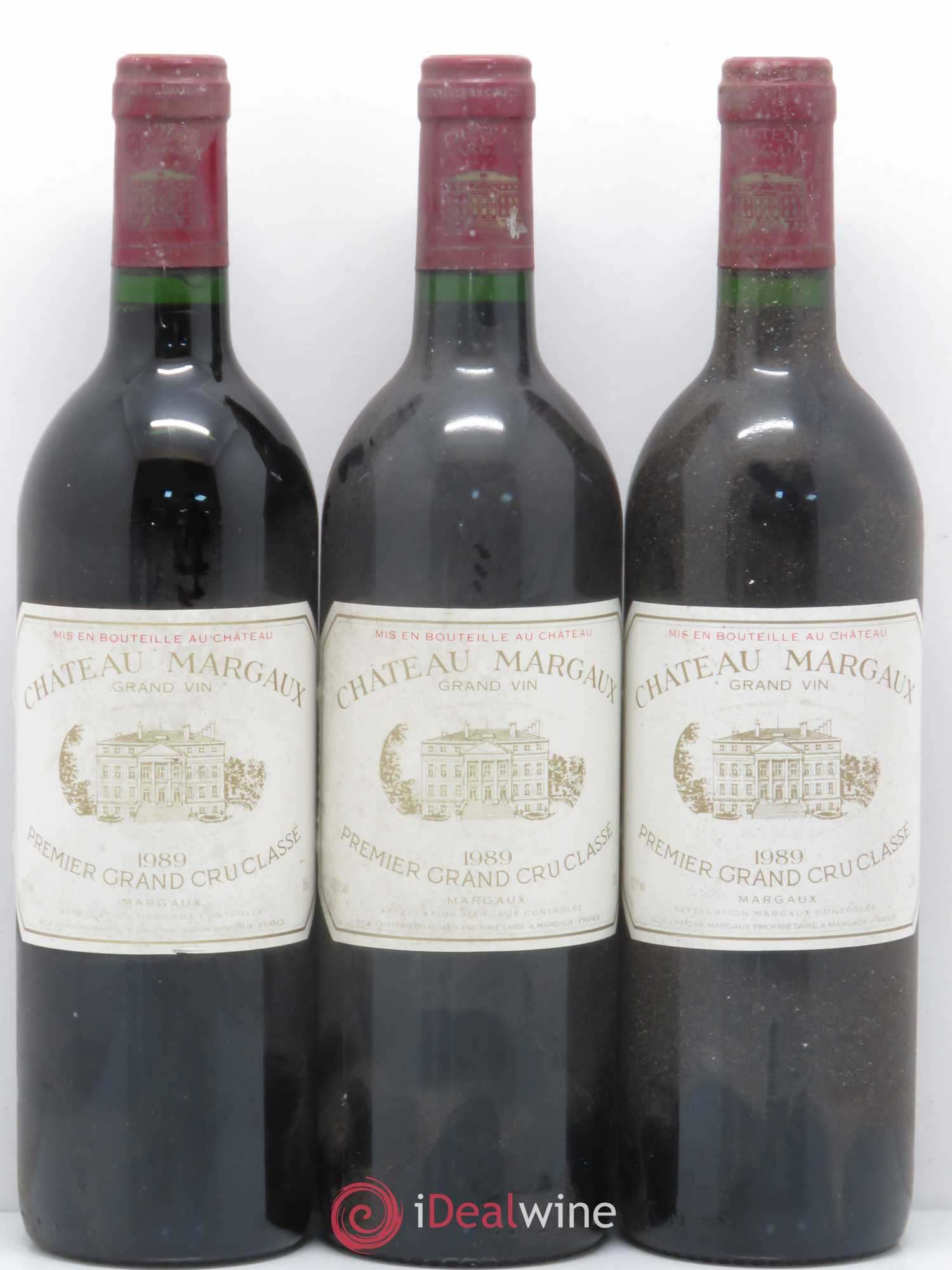 Château Margaux 1er Grand Cru Classé 1989 - Lot de 3 bouteilles - 0