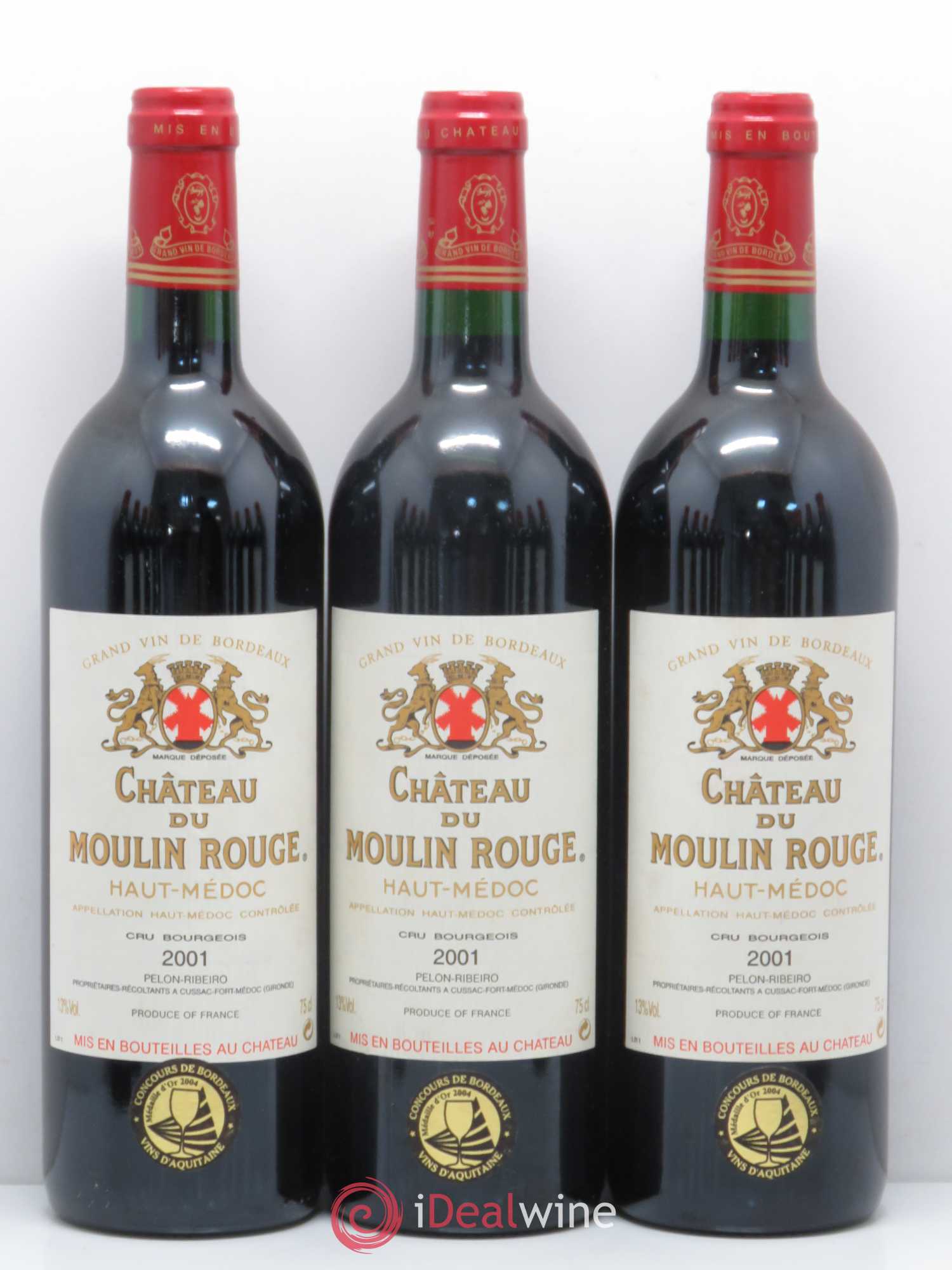 Château du Moulin Rouge Cru Bourgeois (sans prix de réserve) 2001 - Lot de 12 bouteilles - 1
