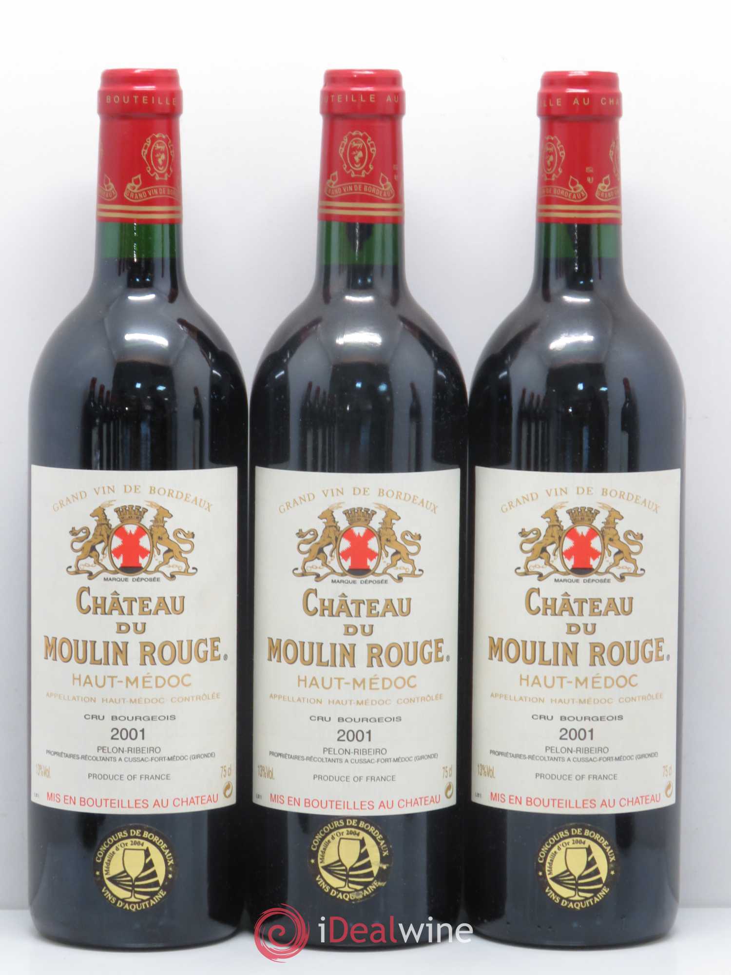 Château du Moulin Rouge Cru Bourgeois (sans prix de réserve) 2001 - Lot de 12 bouteilles - 2