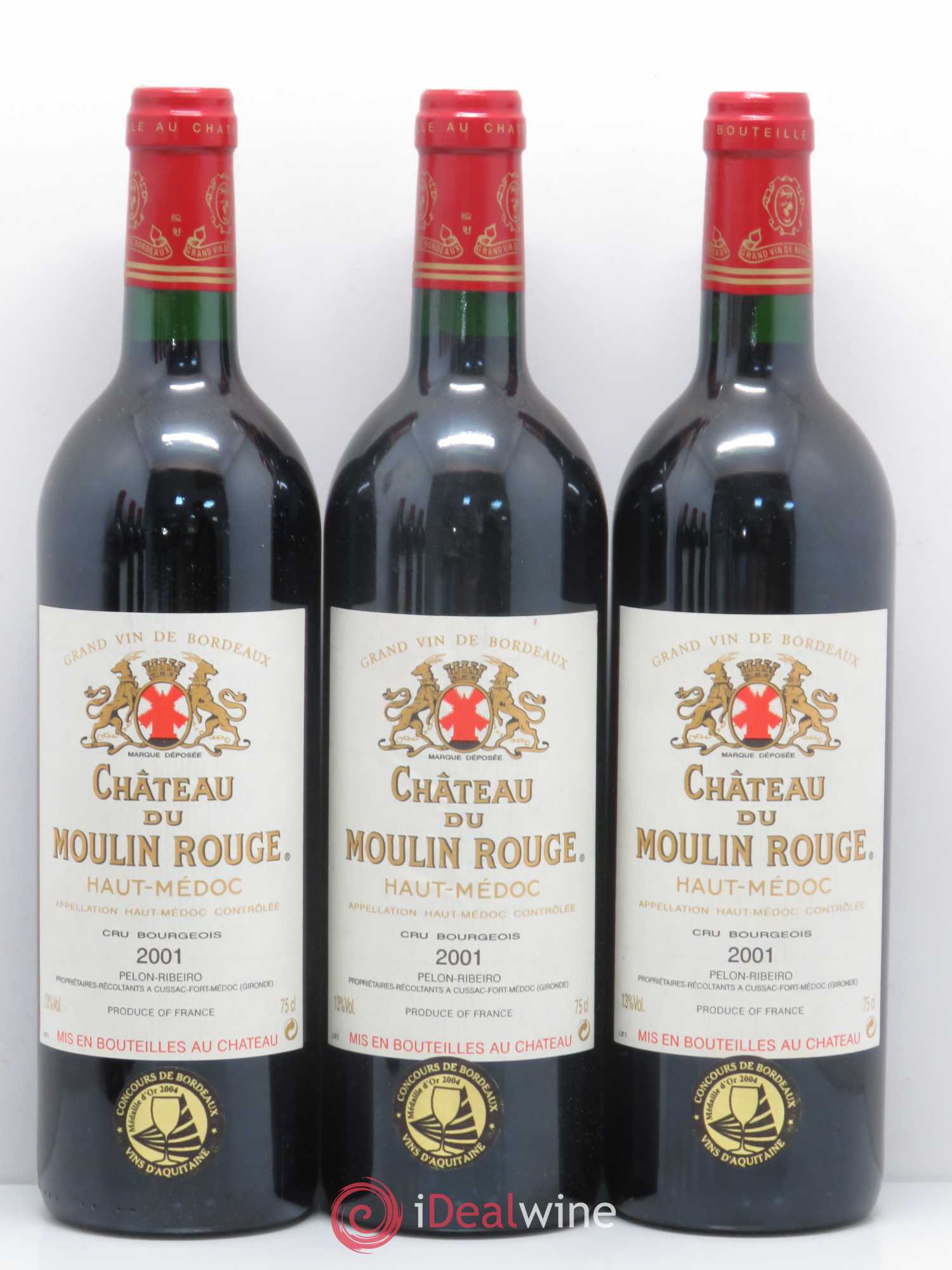 Château du Moulin Rouge Cru Bourgeois (sans prix de réserve) 2001 - Lot de 12 bouteilles - 3
