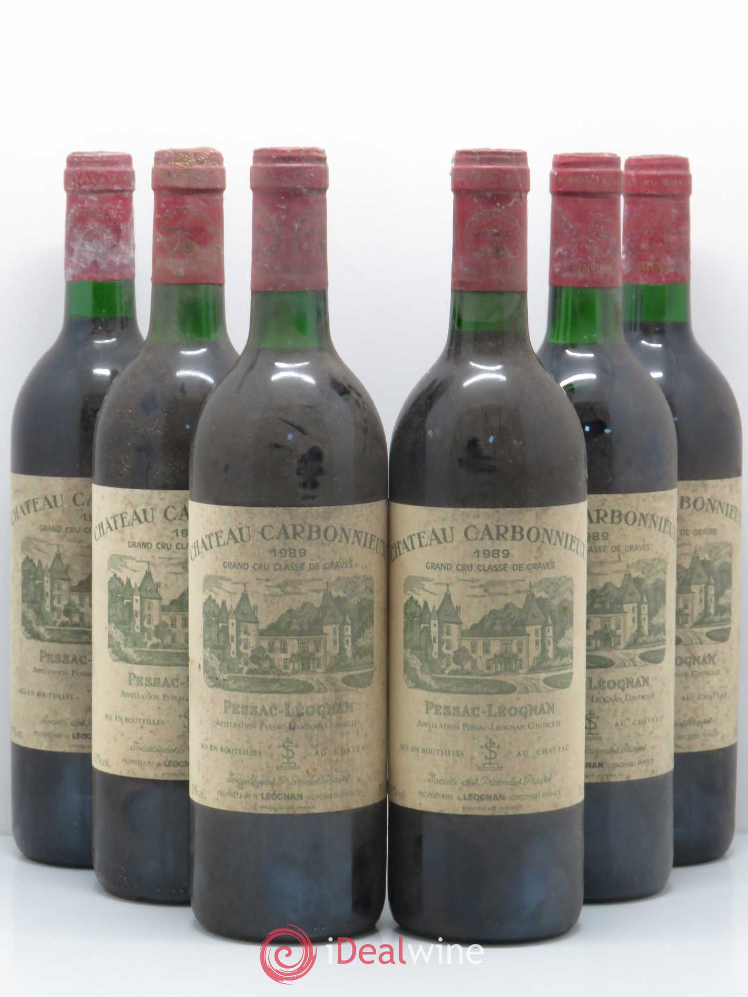 Château Carbonnieux Cru Classé de Graves 1989 - Lot de 6 bouteilles - 0