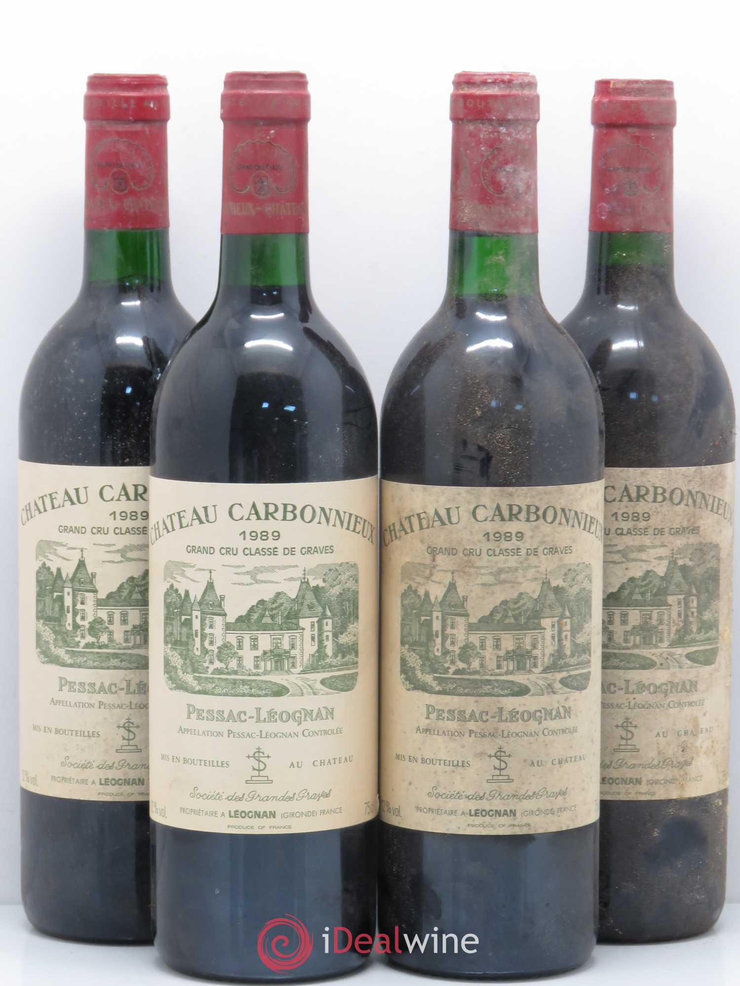 Château Carbonnieux Cru Classé de Graves 1989 - Lot de 4 bouteilles - 0