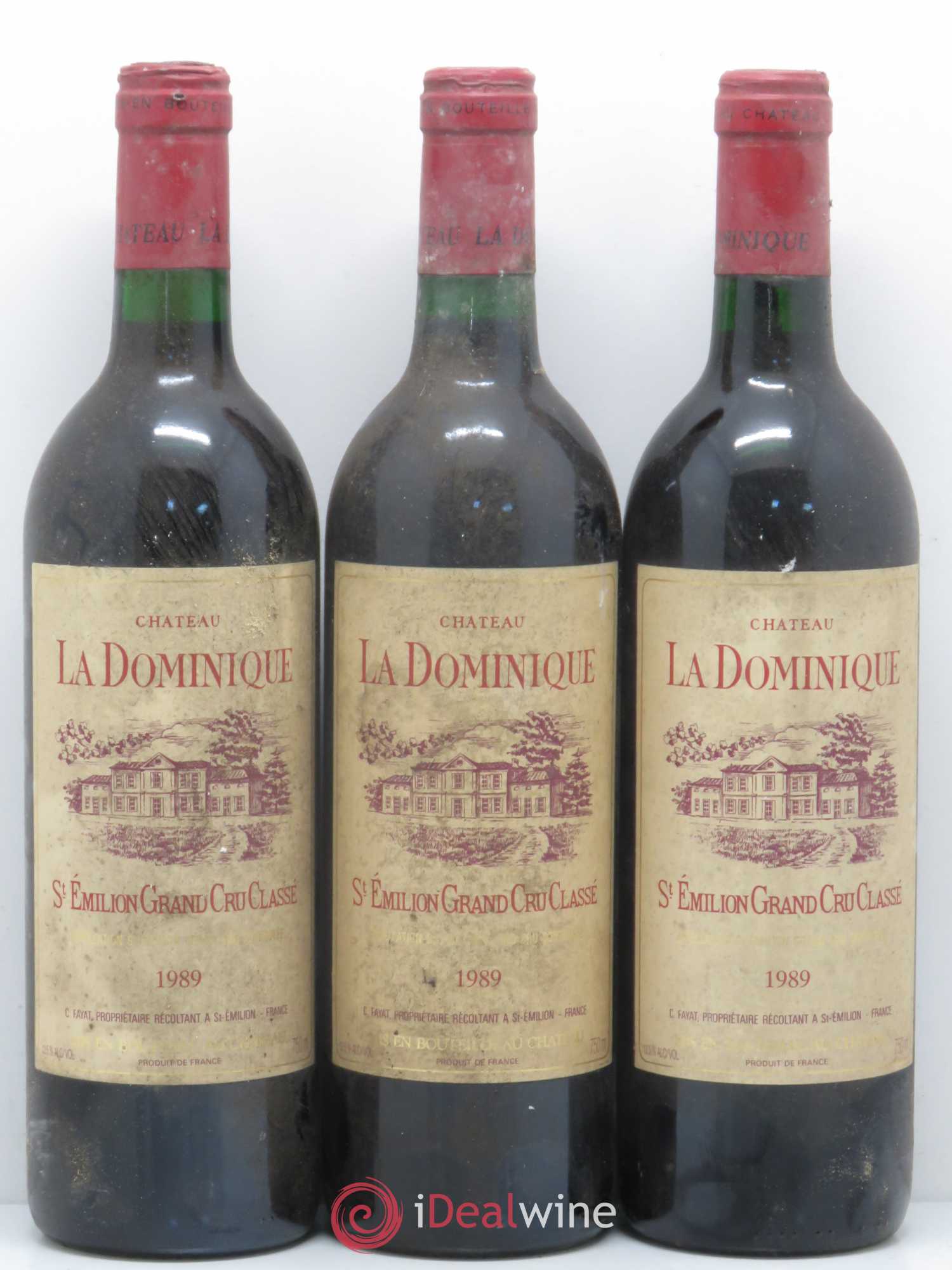 Château la Dominique Grand Cru Classé 1989 - Lot de 3 bouteilles - 0