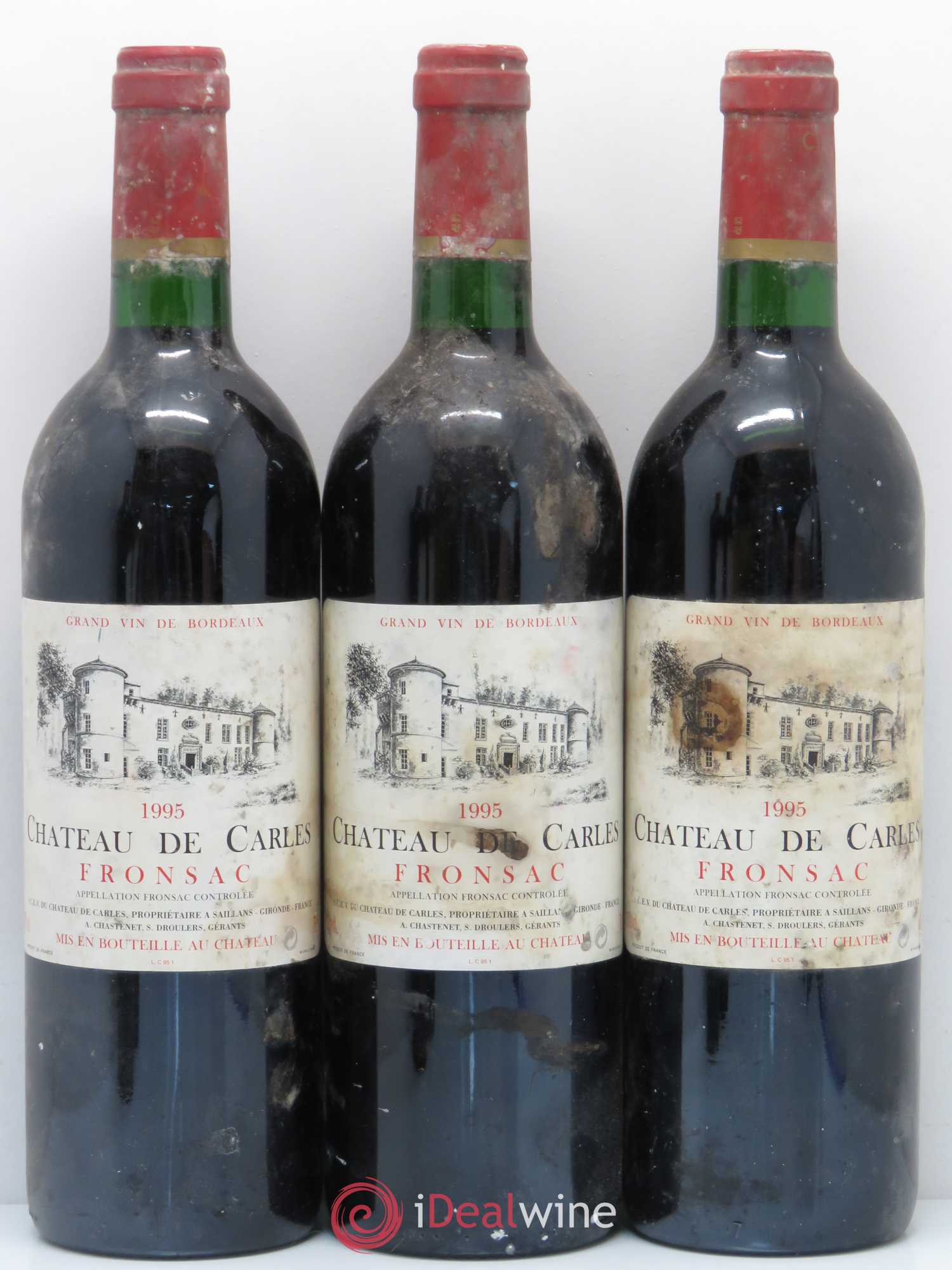 Château de Carles (sans prix de réserve) 1995 - Lot de 5 bouteilles - 1
