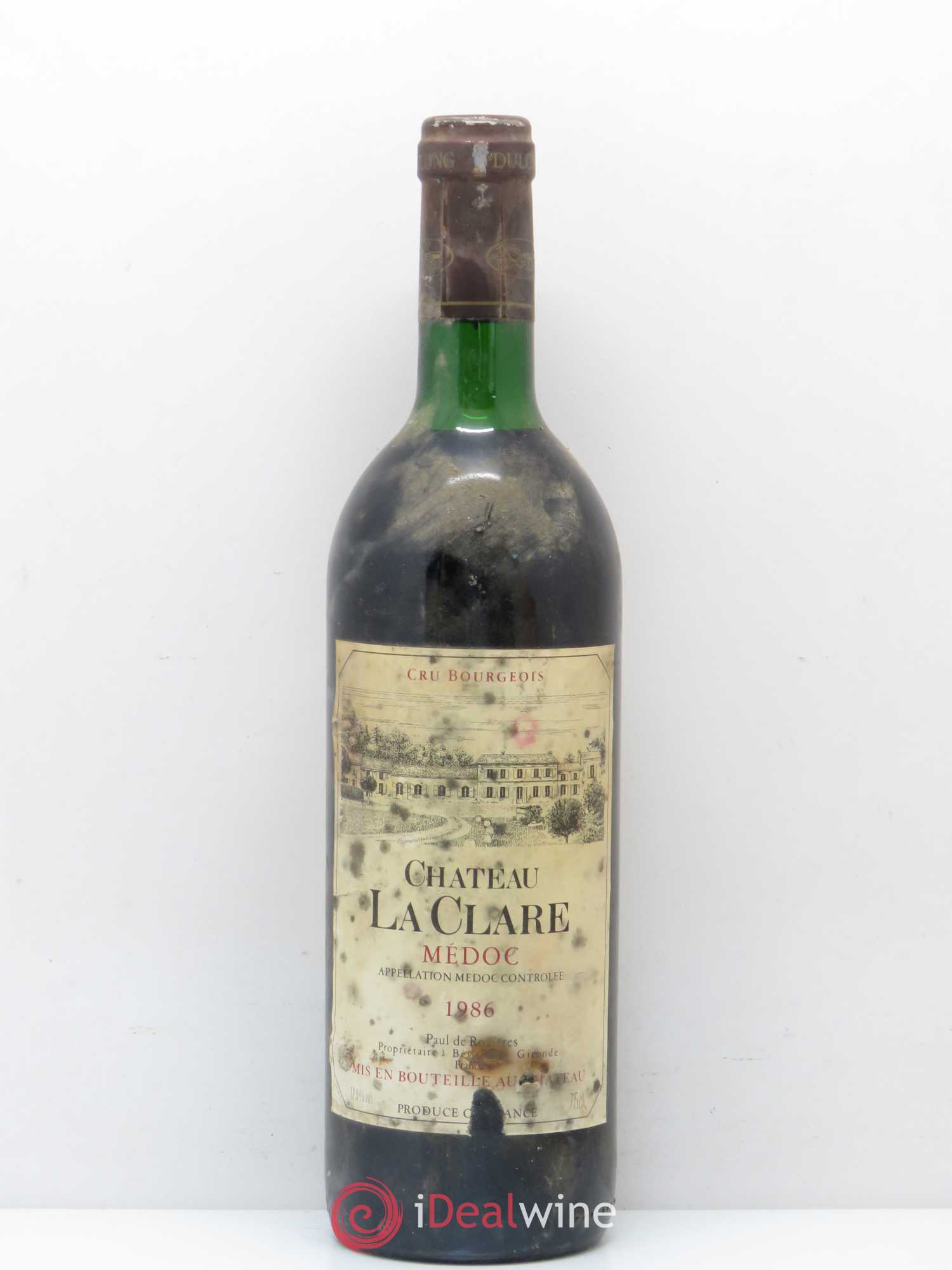 Château la Clare Cru Bourgeois 1986 - Lot de 1 bouteille - 0