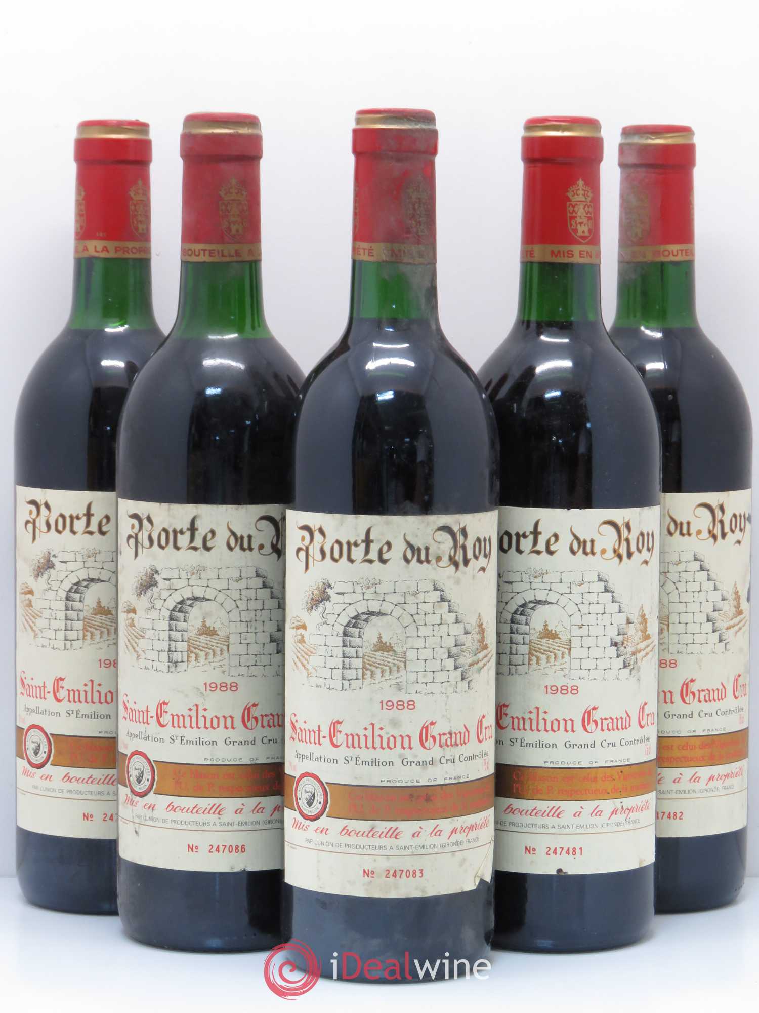 Saint-Émilion Porte du Roy 1988 - Lot de 5 bouteilles - 0