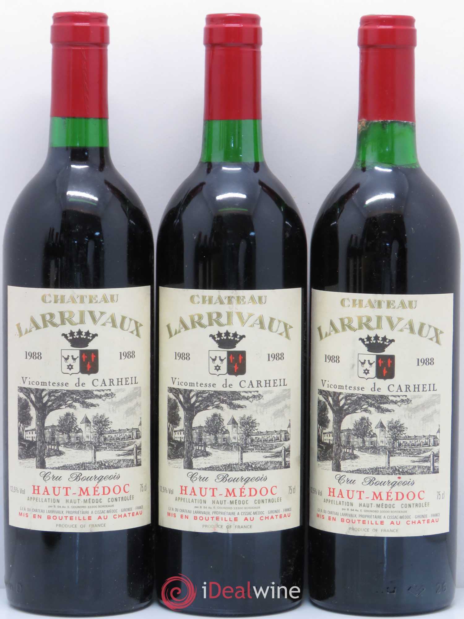 Château Larrivaux Cru Bourgeois 1988 - Lot de 6 bouteilles - 1