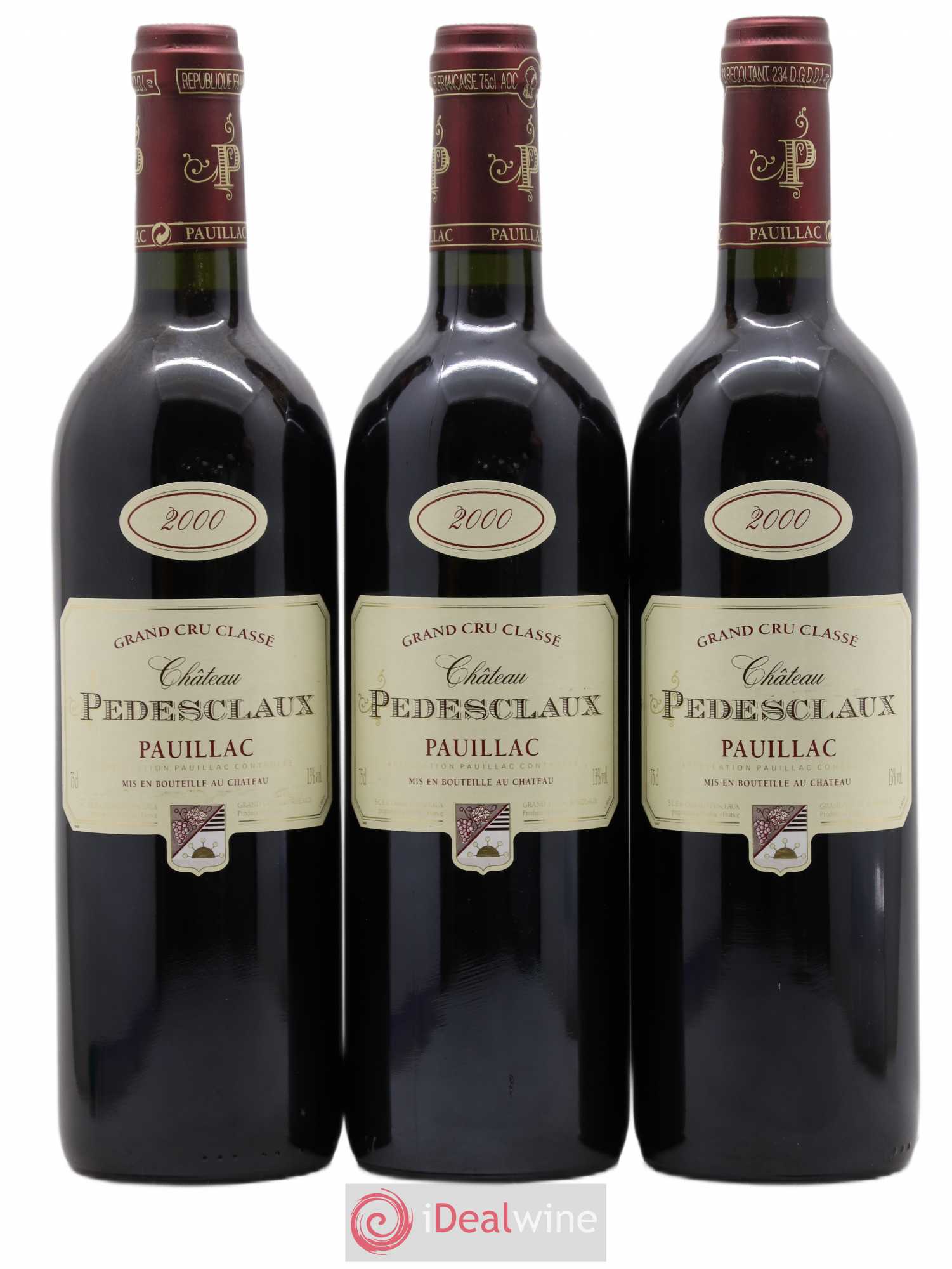 Château Pedesclaux 5ème Grand Cru Classé 2000 - Lot de 3 bouteilles - 0