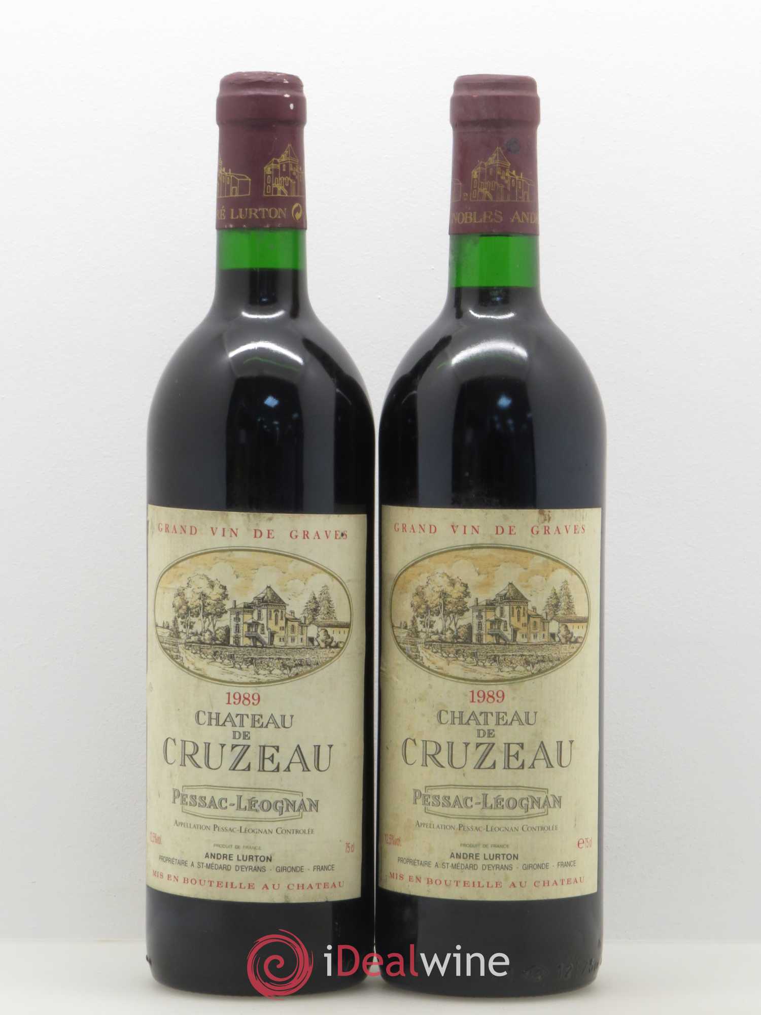 Château de Cruzeau 1989 - Lot de 2 bouteilles - 0