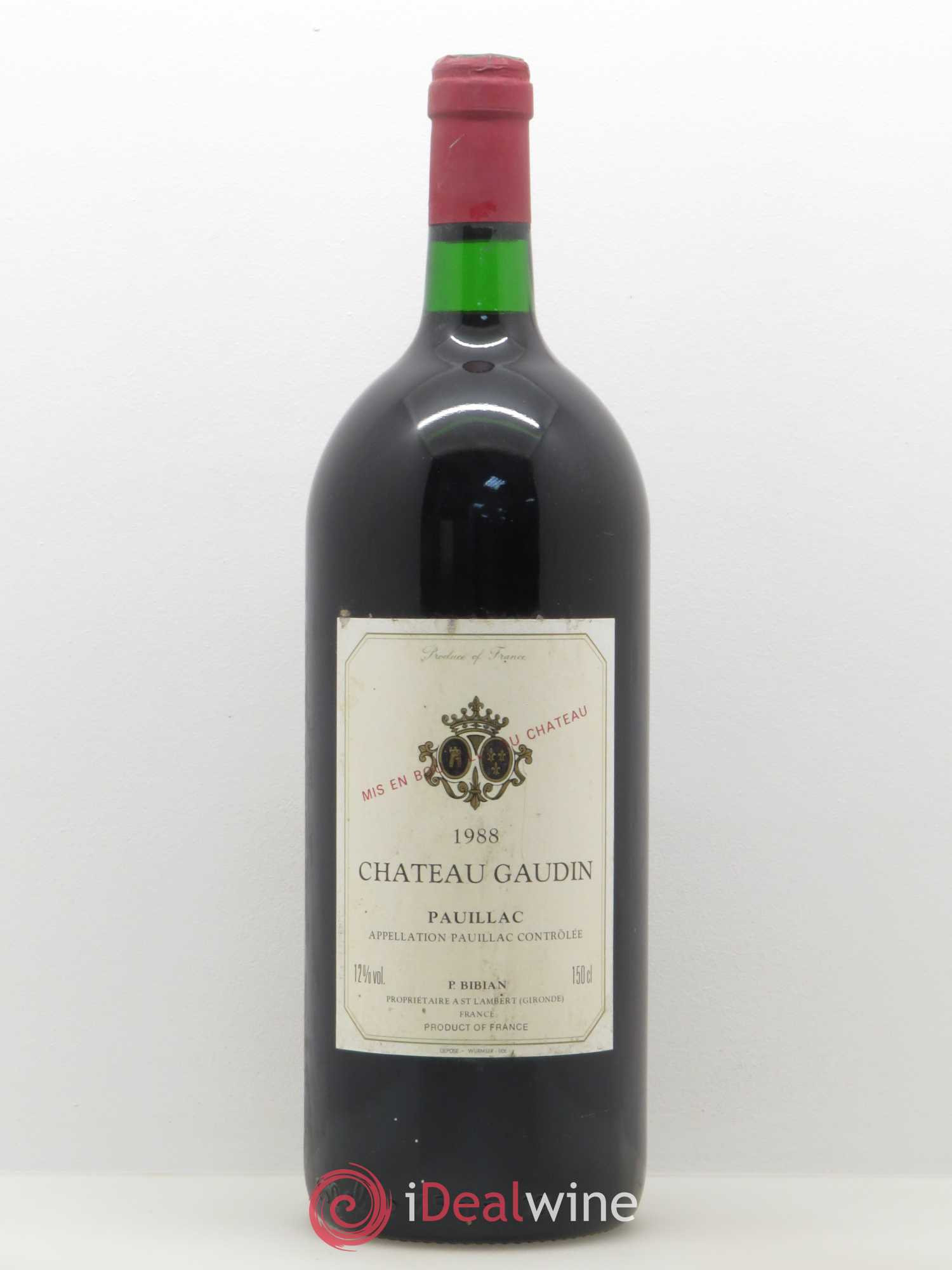 Pauillac Chateau Gaudin 1988 - Posten von 1 Magnum - 0