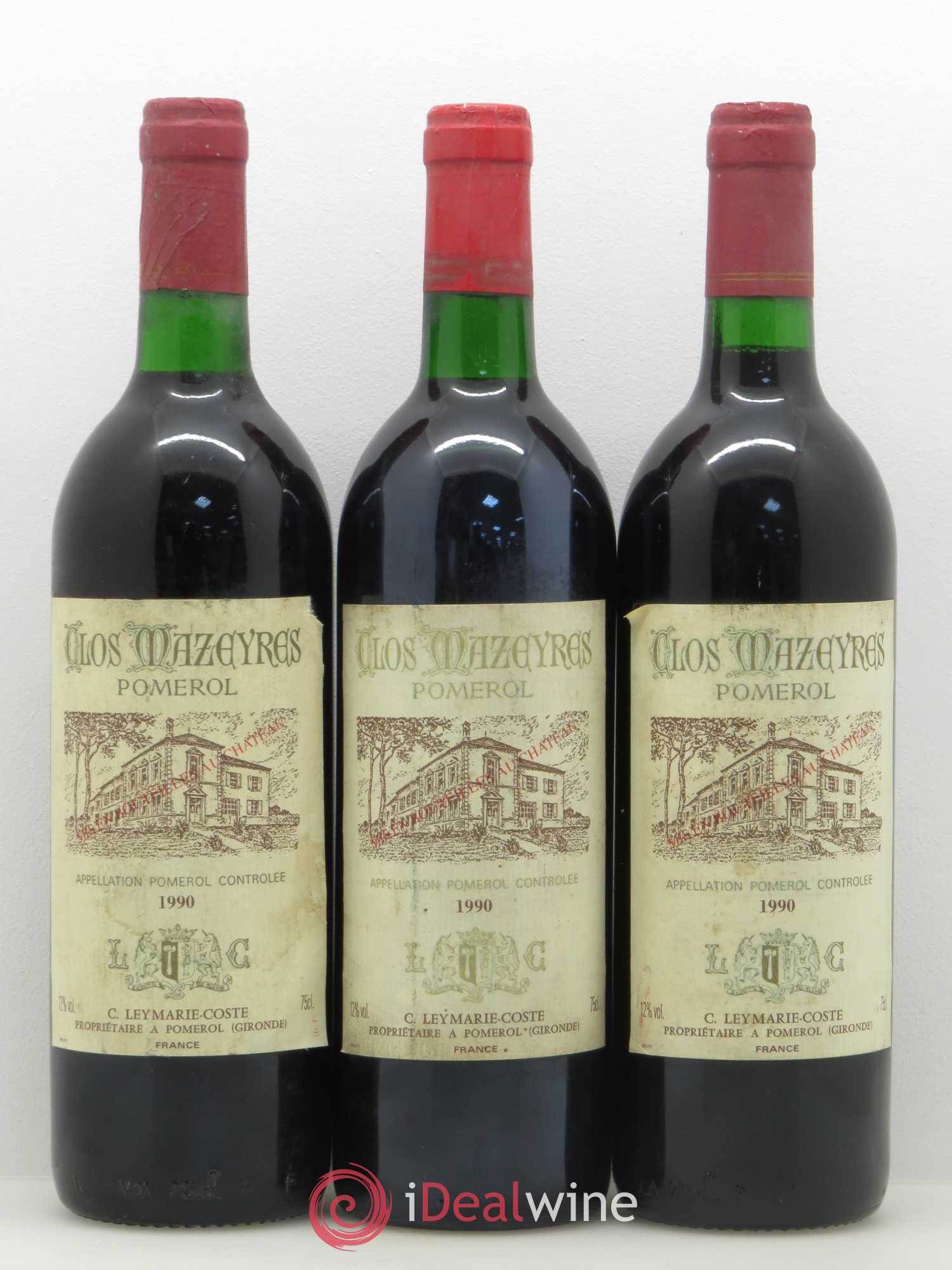 Pomerol Clos Mazeyres 1990 - Posten von 3 Flaschen - 0